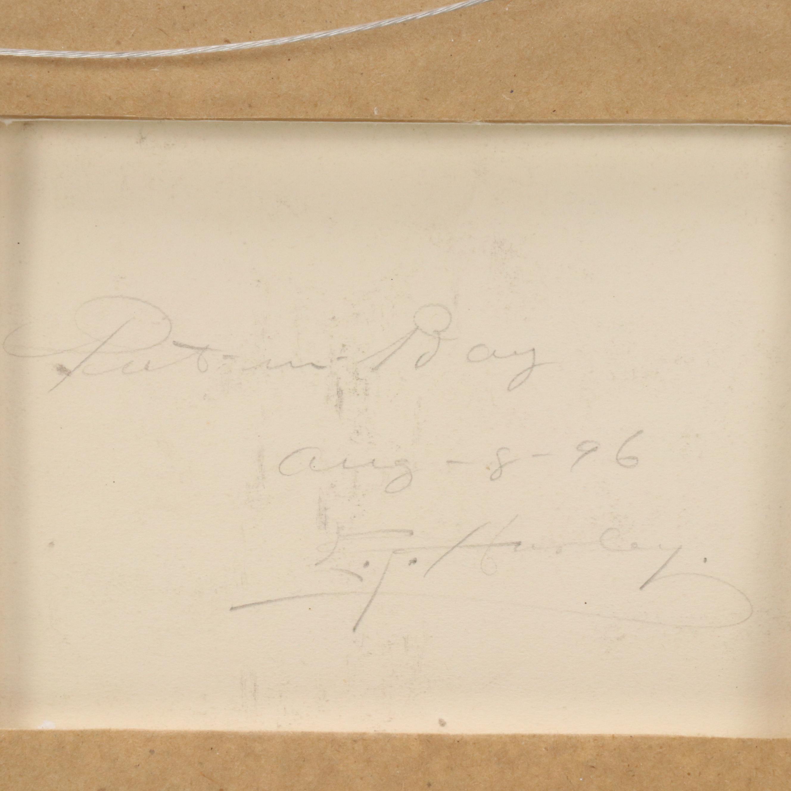 Edward Timothy Hurley Pen and Ink Landscape Drawing "Put-in-Bay," 1896