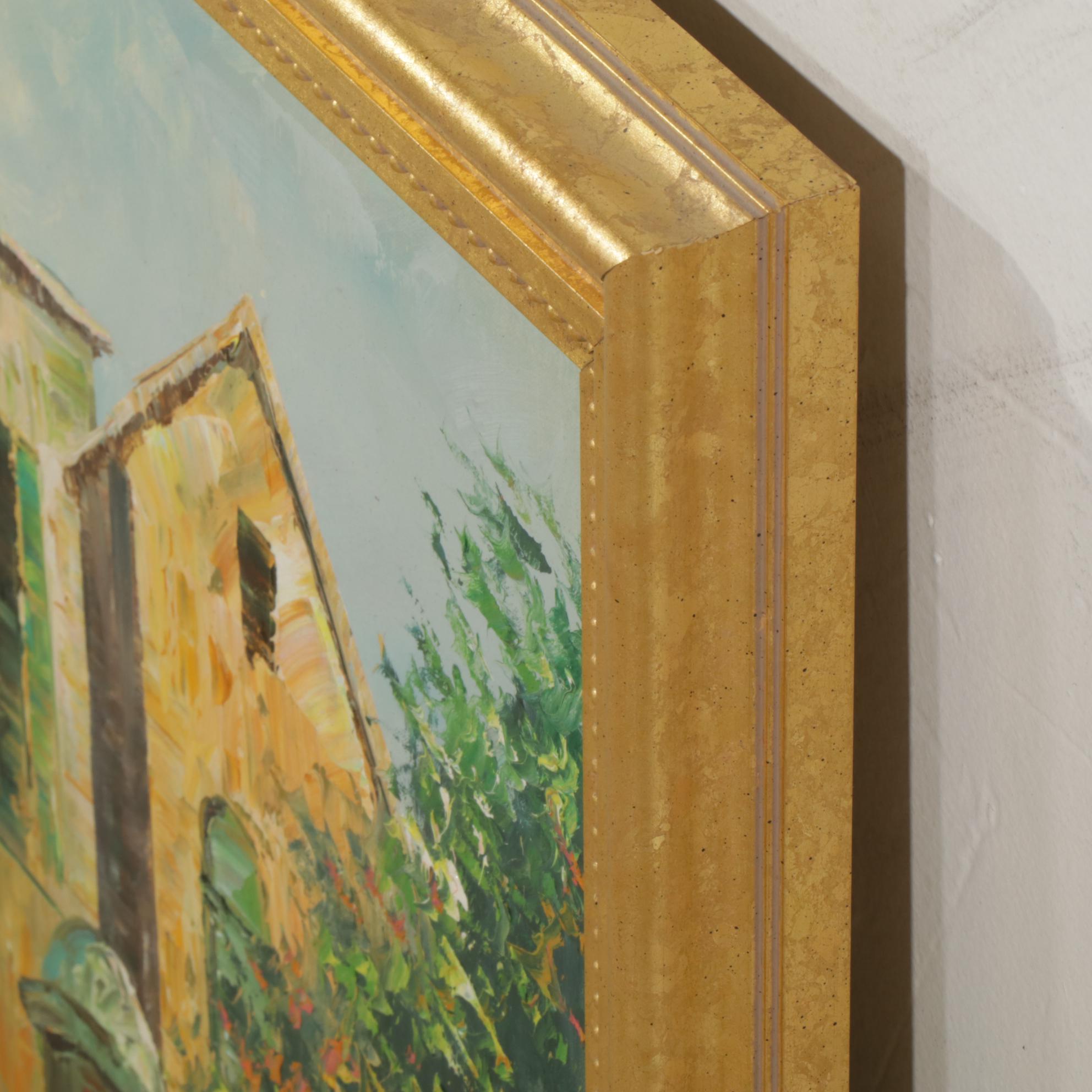 R. Thrower Impressionist Oil Painting of City Markets, Mid to Late 20th Century