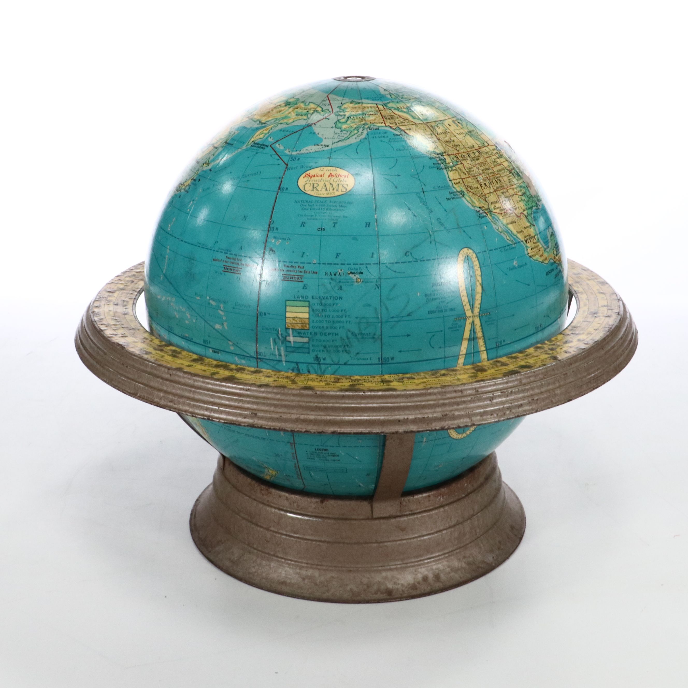 Cram's 12" Terrestrial Globe with Stand
