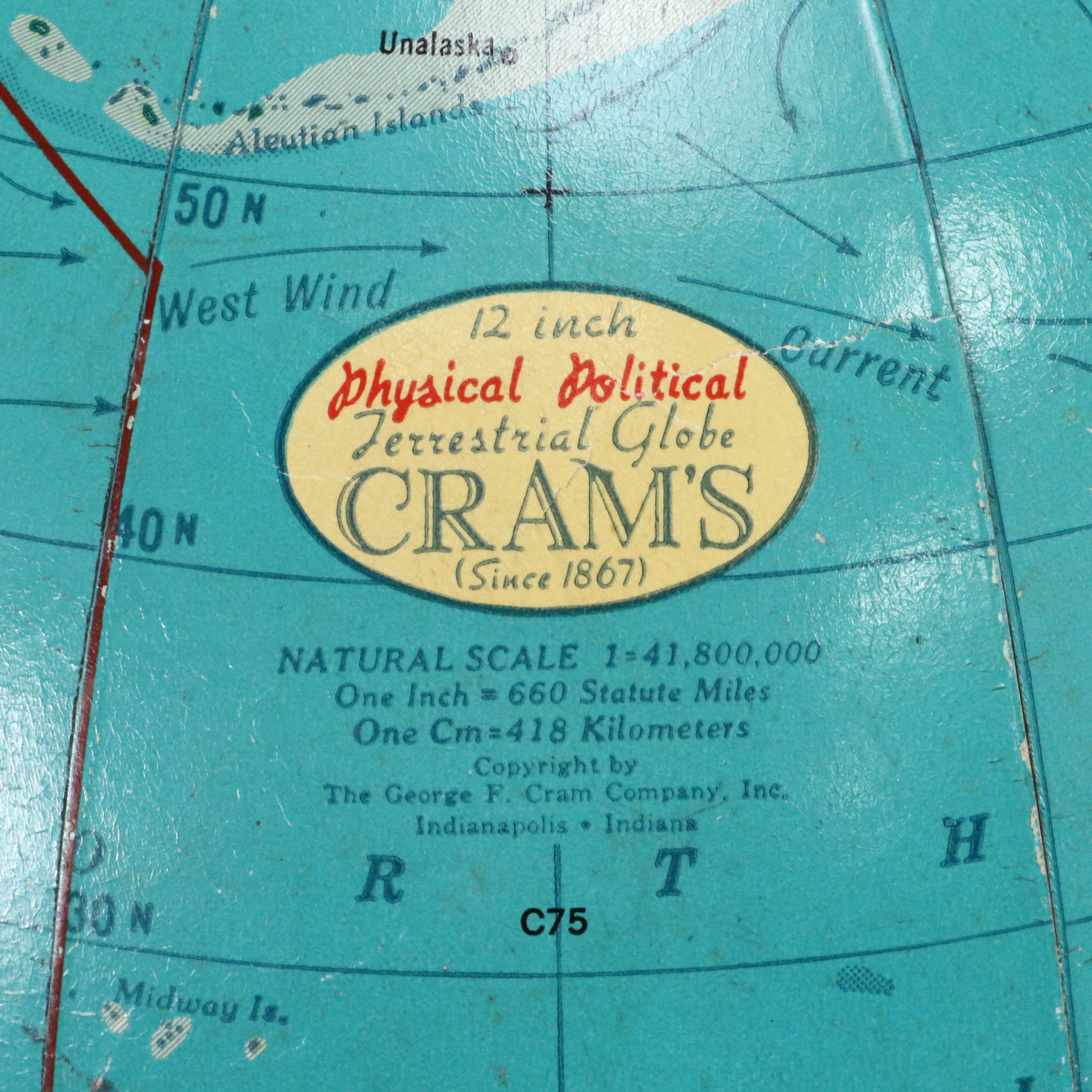 Cram's 12" Terrestrial Globe with Stand