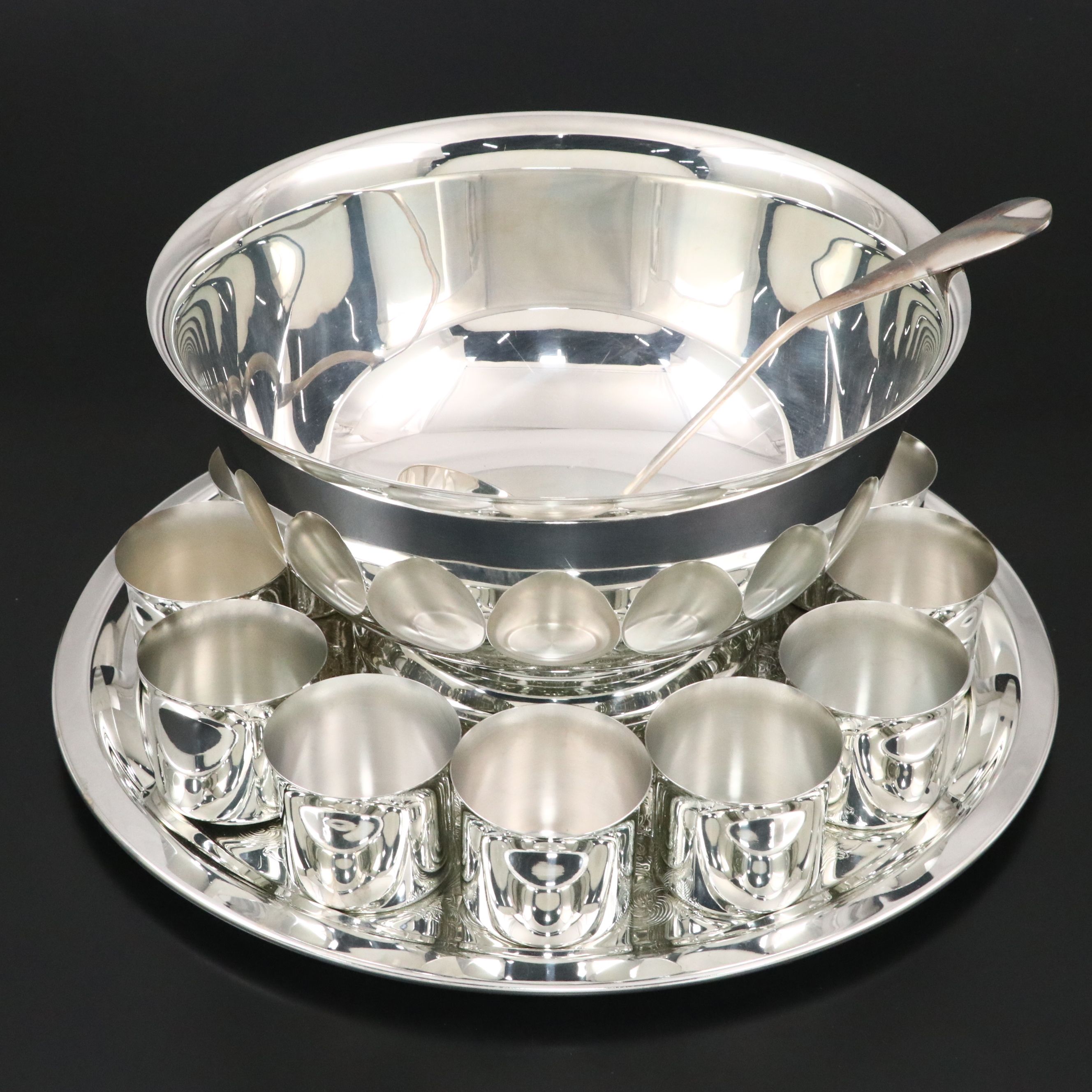 International Silver Plate Punch Bowl Set