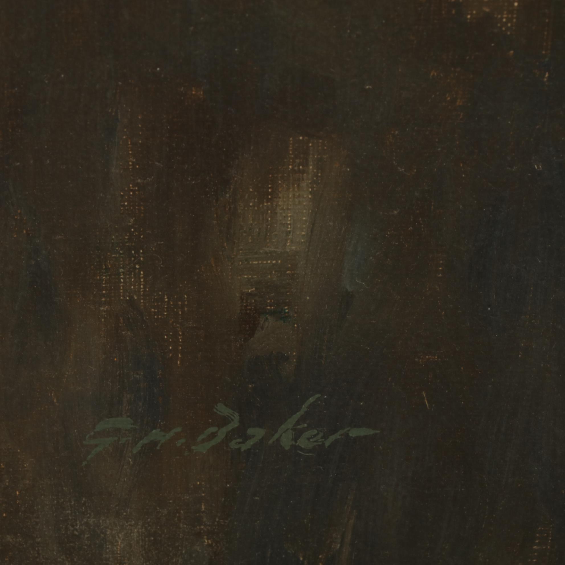 George Herbert Baker Impressionist Oil Painting of Cerulean Crashing Waves