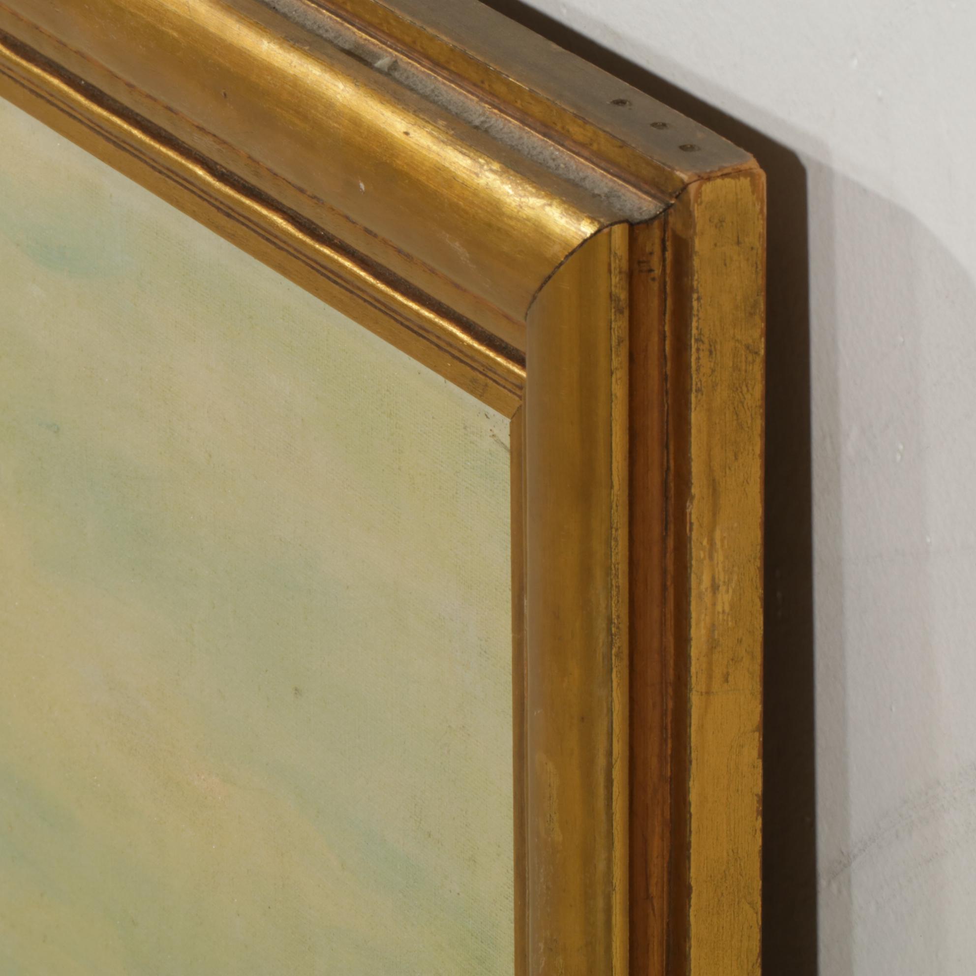 George Herbert Baker Impressionist Oil Painting of Cerulean Crashing Waves