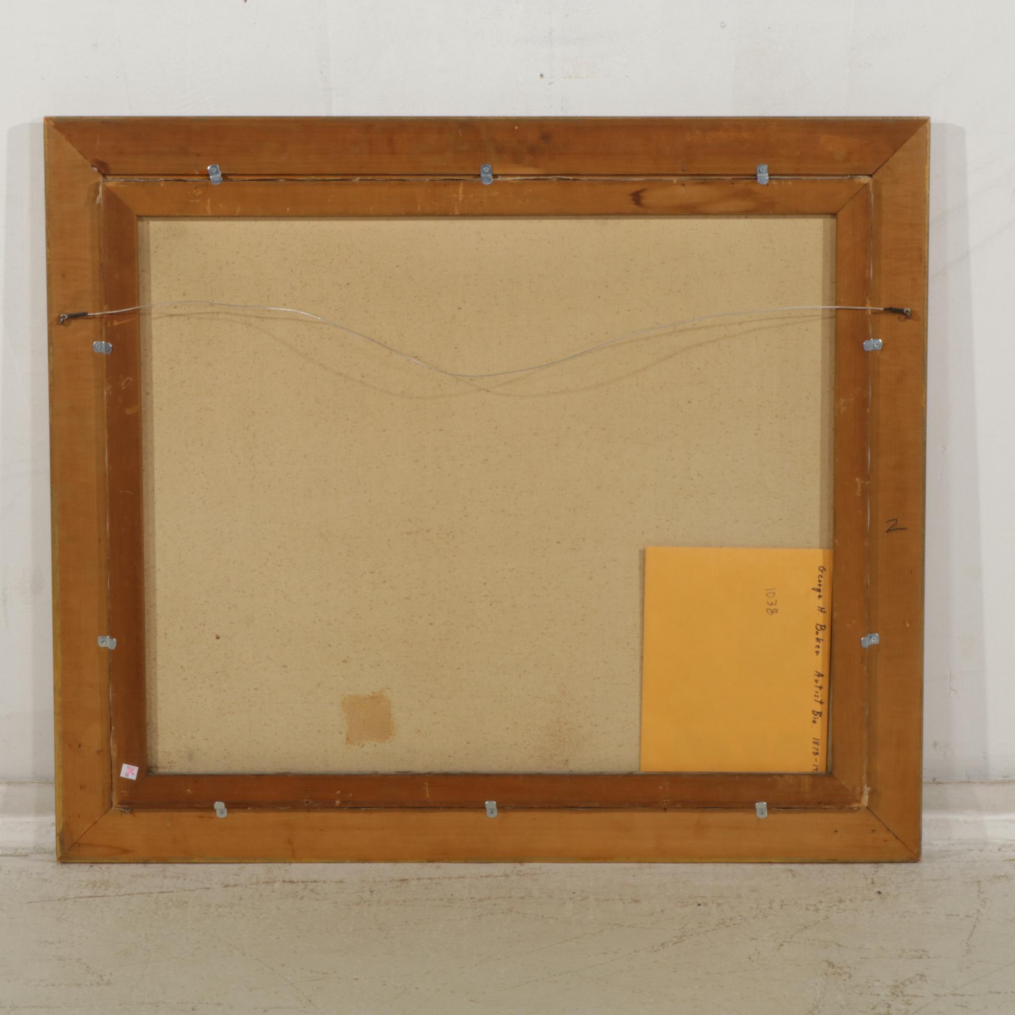 George Herbert Baker Impressionist Oil Painting of Cerulean Crashing Waves