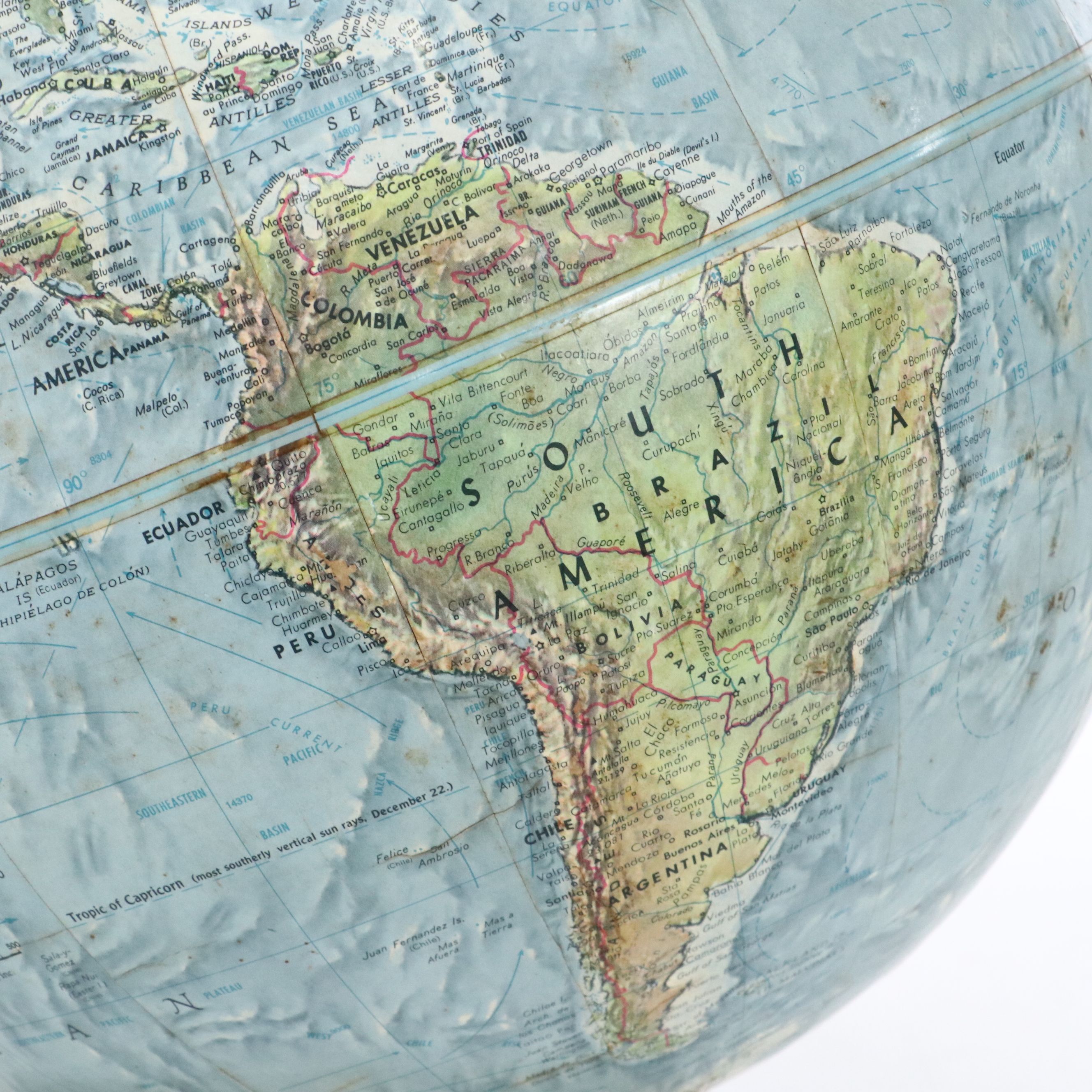 Replogle "True-to-Life" Land and Sea Geographic Globe, Late 20th C