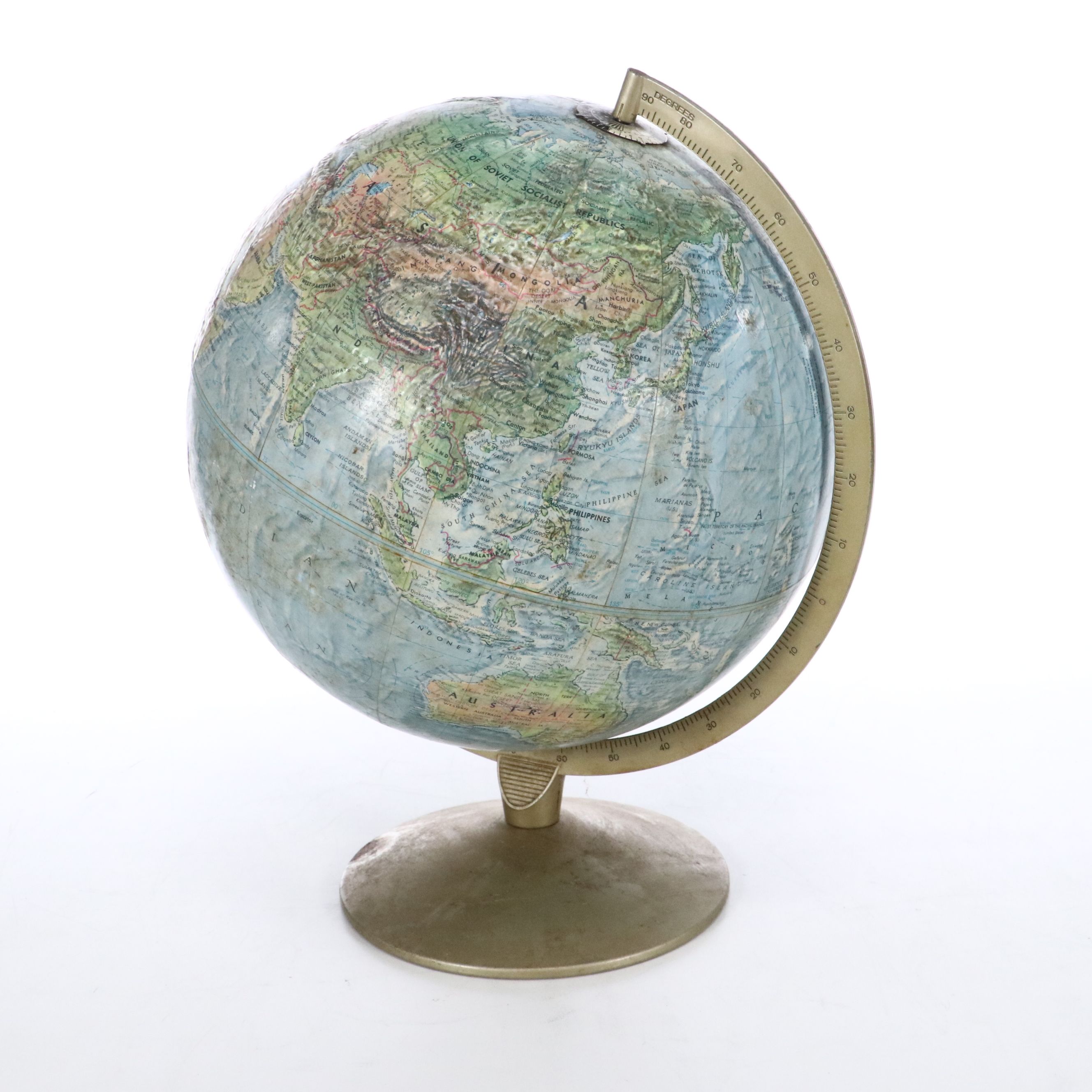 Replogle "True-to-Life" Land and Sea Geographic Globe, Late 20th C