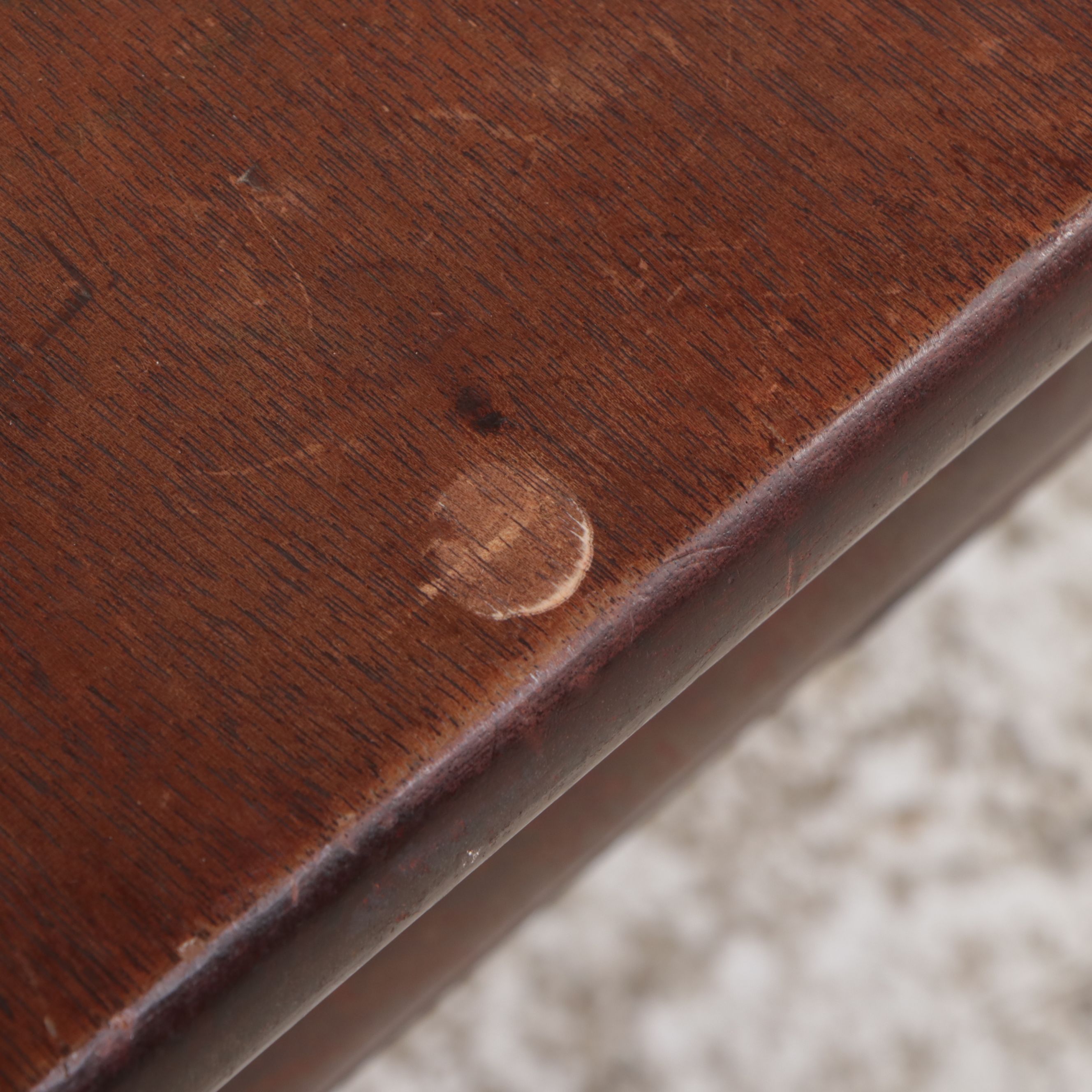 Walnut Finish Coffee Table Made From Victorian Pedestal Table