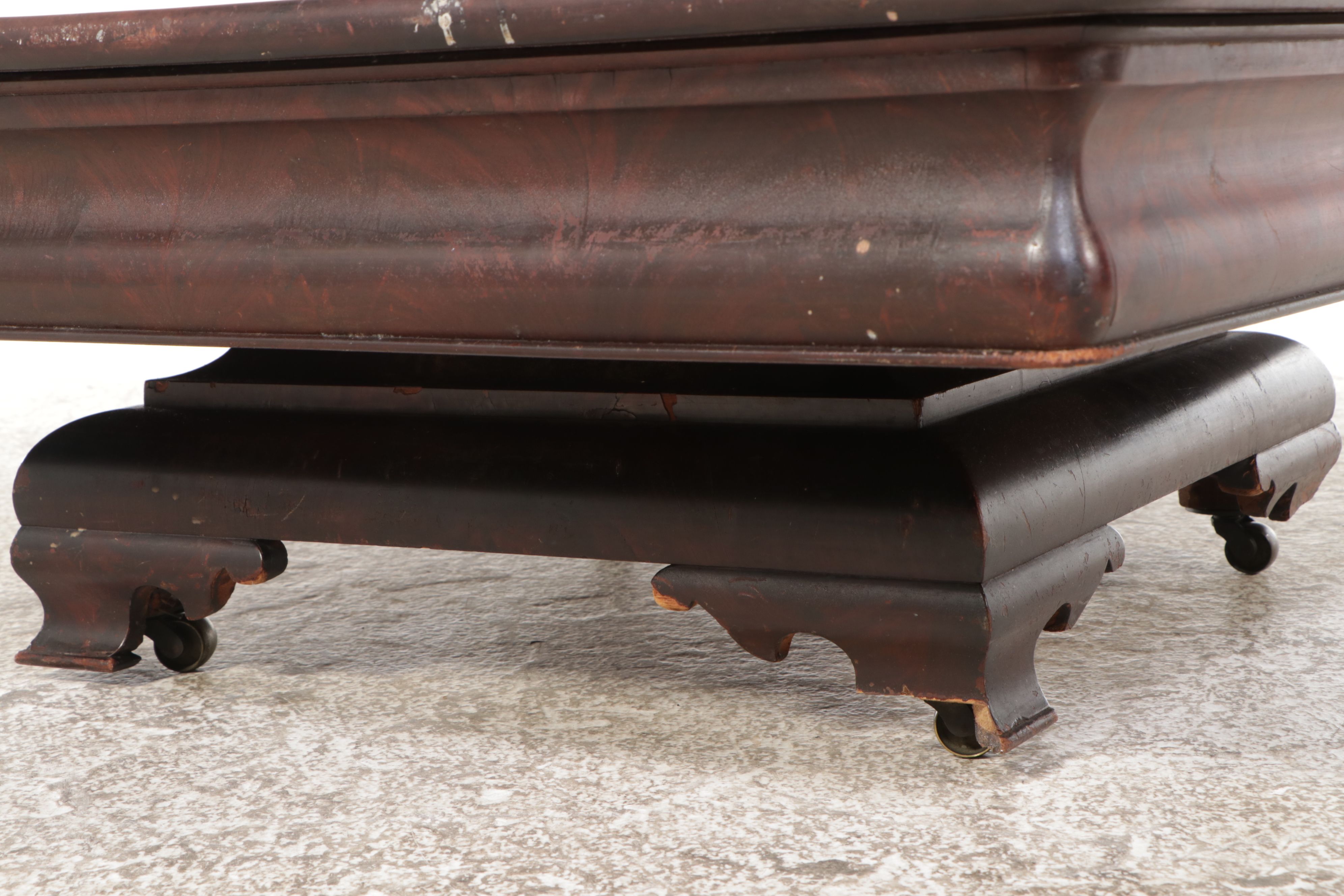 Walnut Finish Coffee Table Made From Victorian Pedestal Table