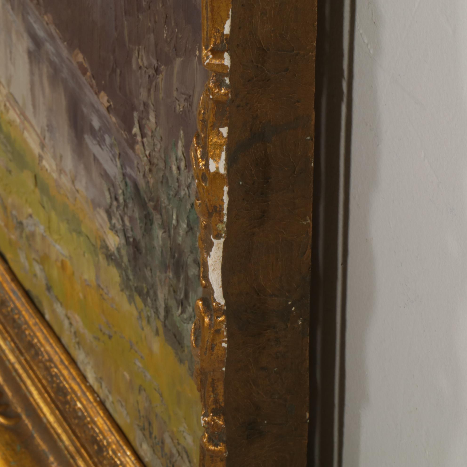 Hedwig Reisinger Impressionist Oil Painting of Mountainous Pastoral Landscape