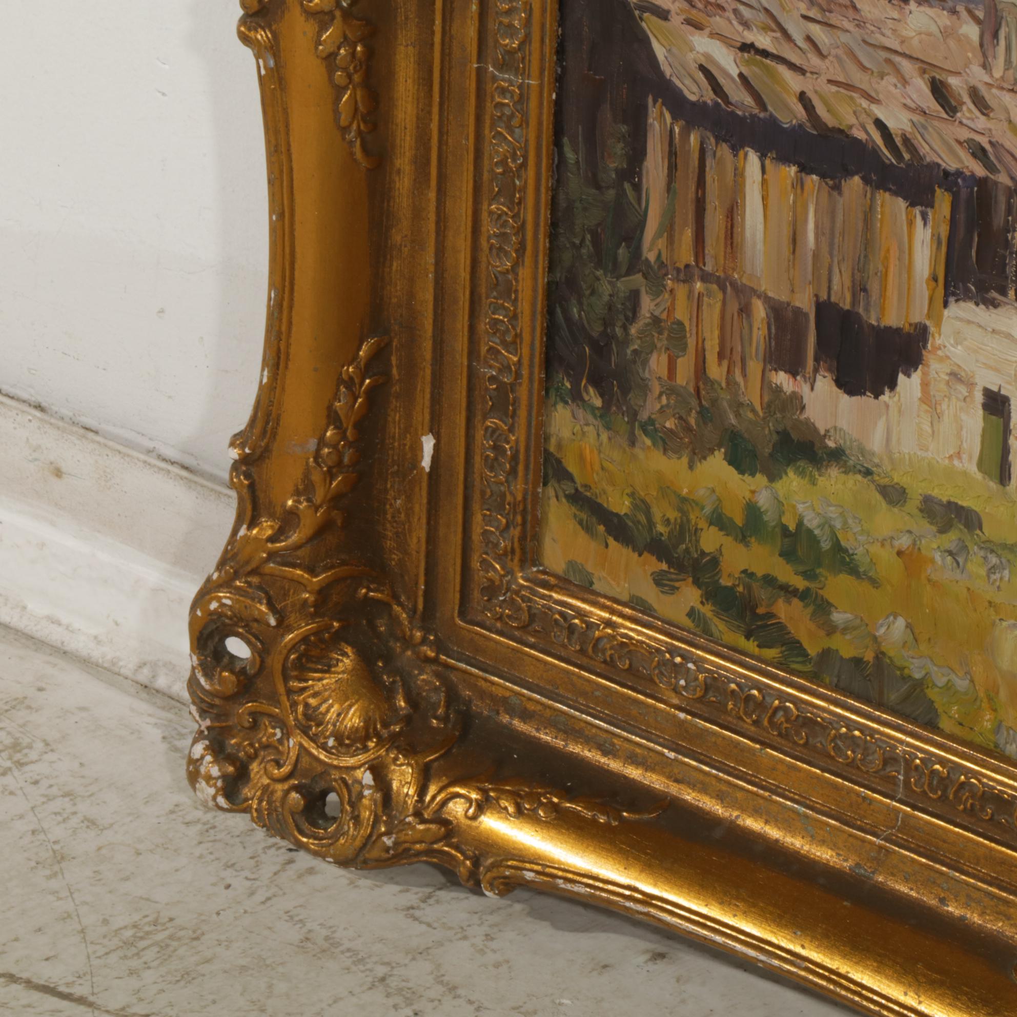 Hedwig Reisinger Impressionist Oil Painting of Mountainous Pastoral Landscape