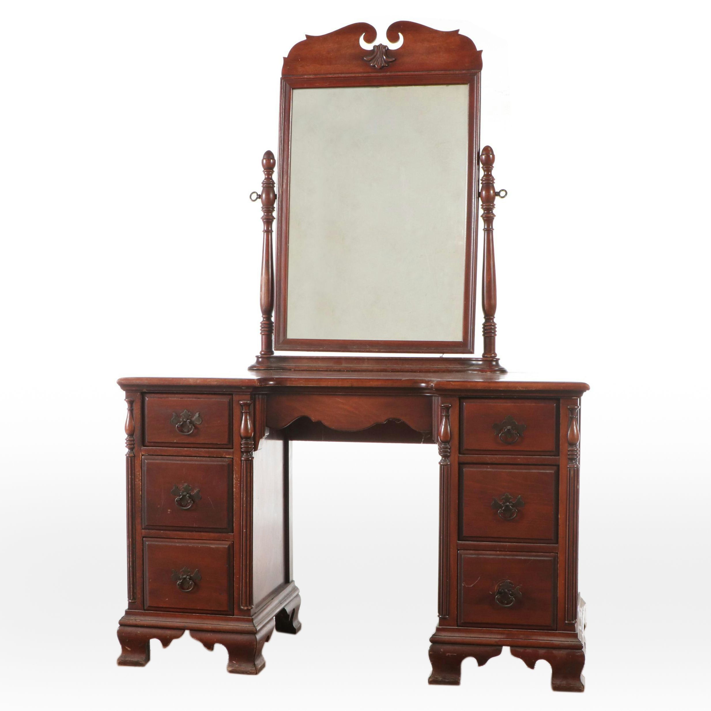 Chippendale Style Mahogany Vanity Desk
