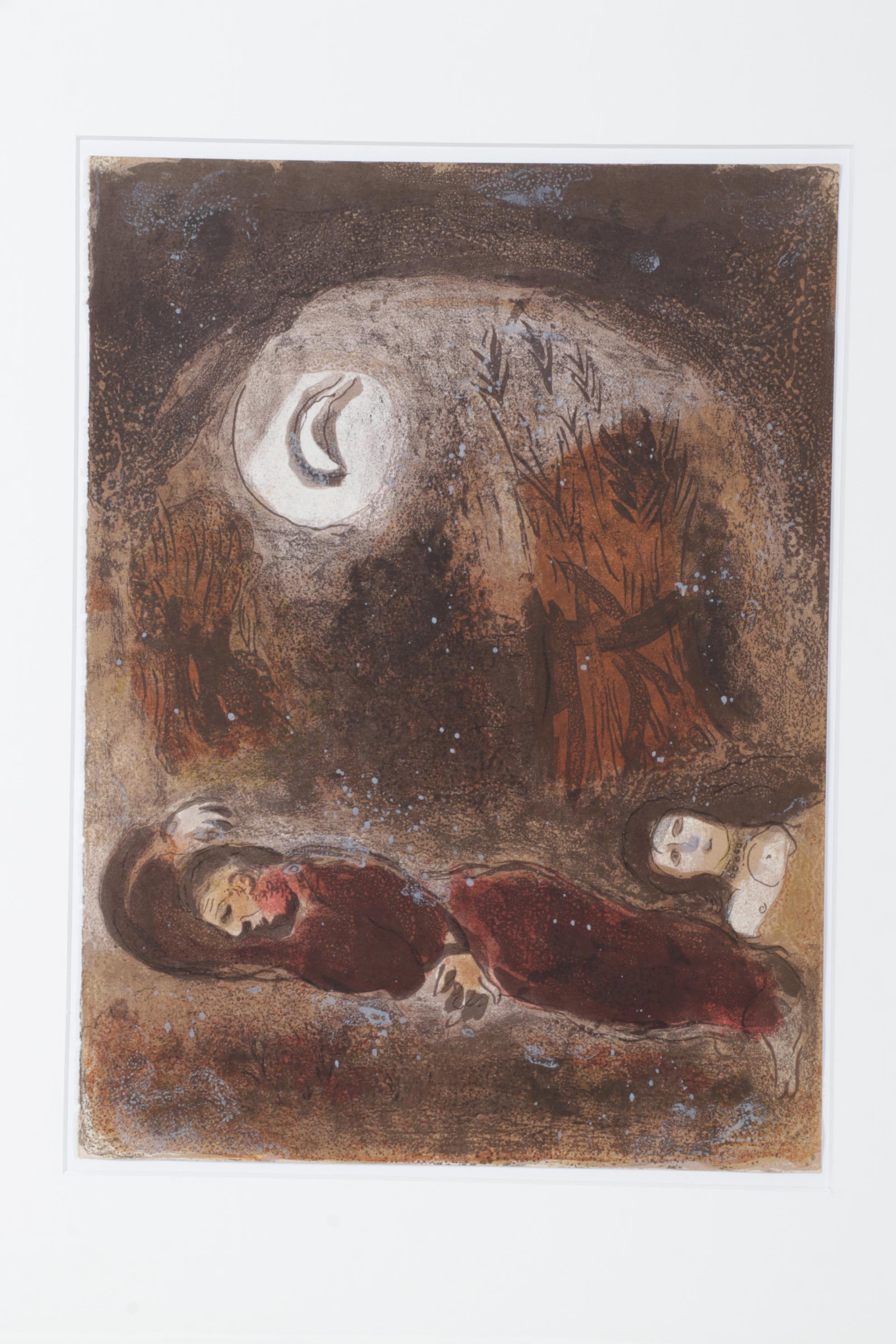 Marc Chagall Color Lithograph "Ruth aux Pieds de Boaz" for "Verve", 1960