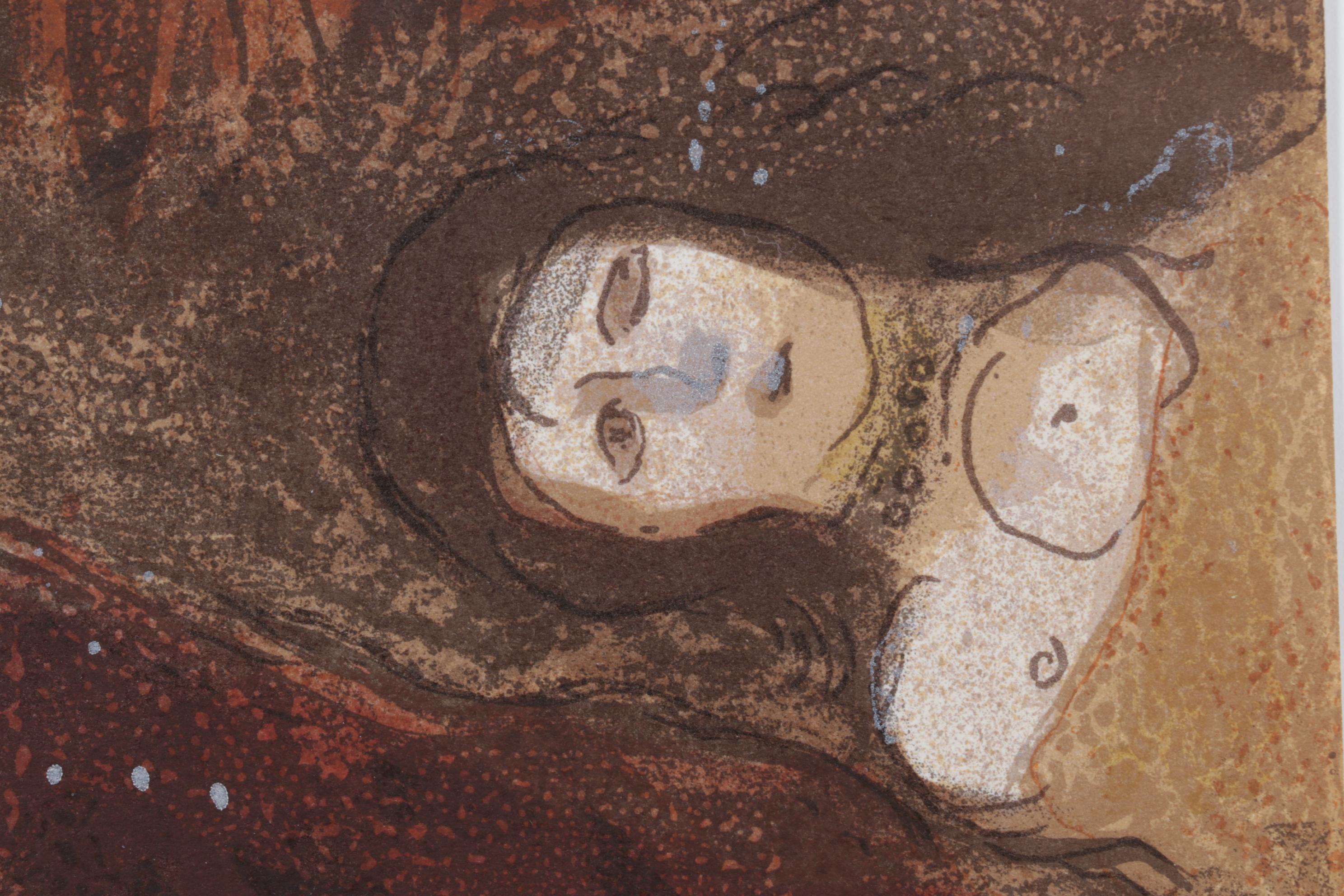 Marc Chagall Color Lithograph "Ruth aux Pieds de Boaz" for "Verve", 1960