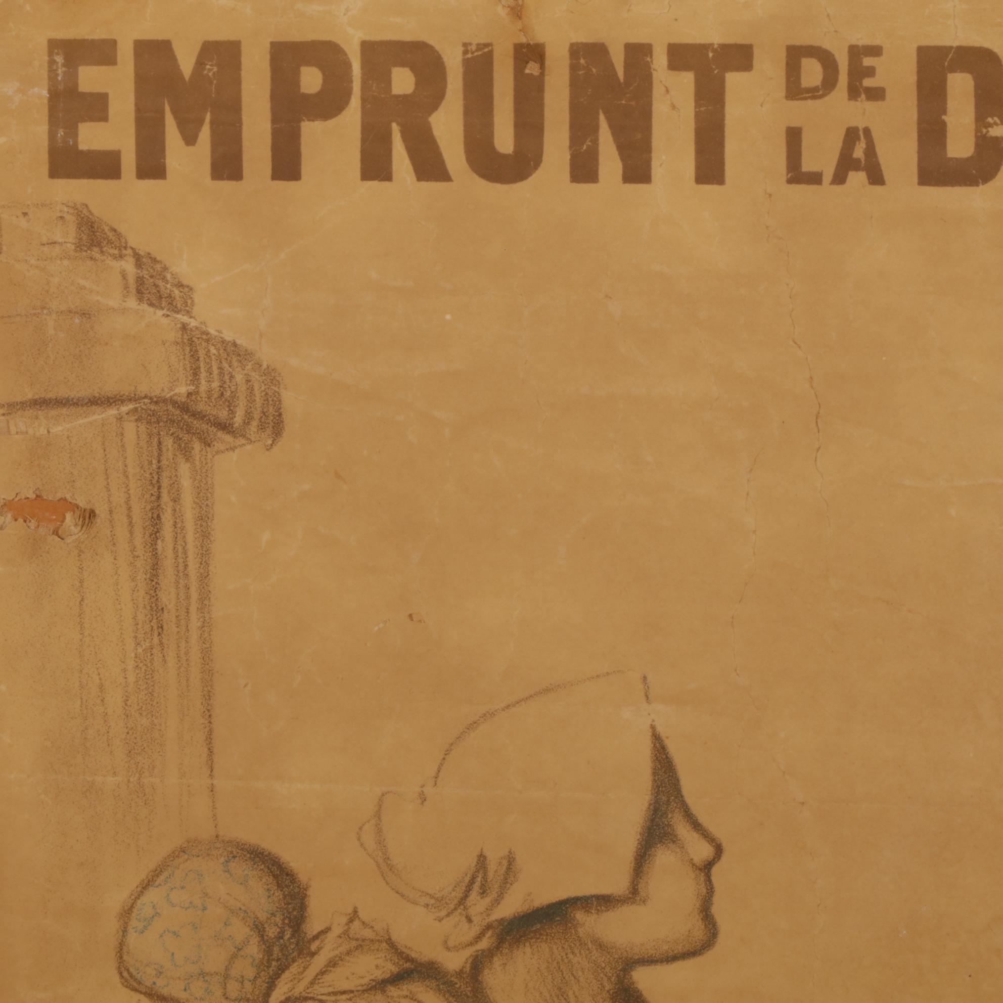 Francisque Poulbot French World War 1 Advertising Poster for Defense Loans