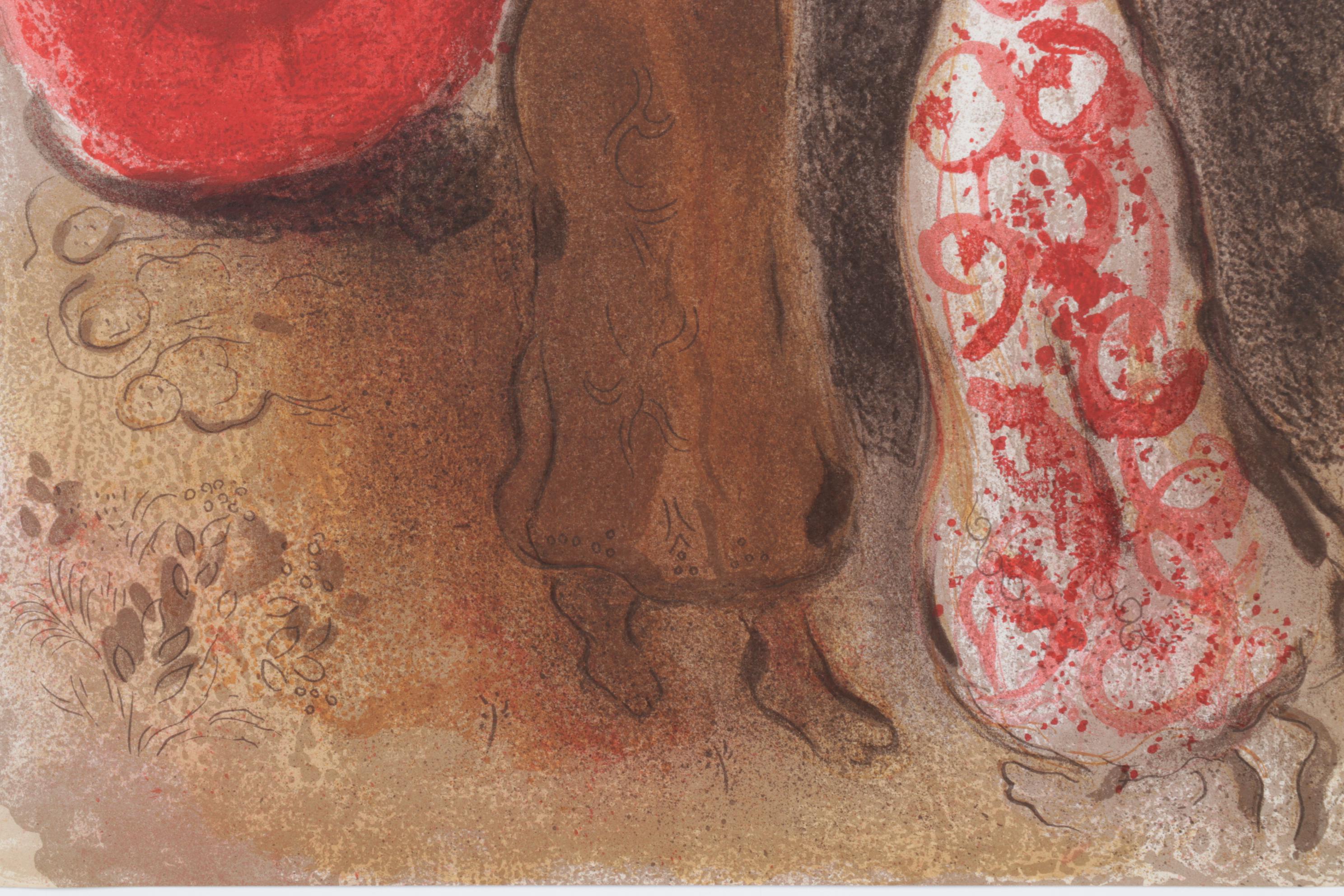 Marc Chagall Color Lithograph "Rencontre de Ruth et Boaz" From "Verve," 1960