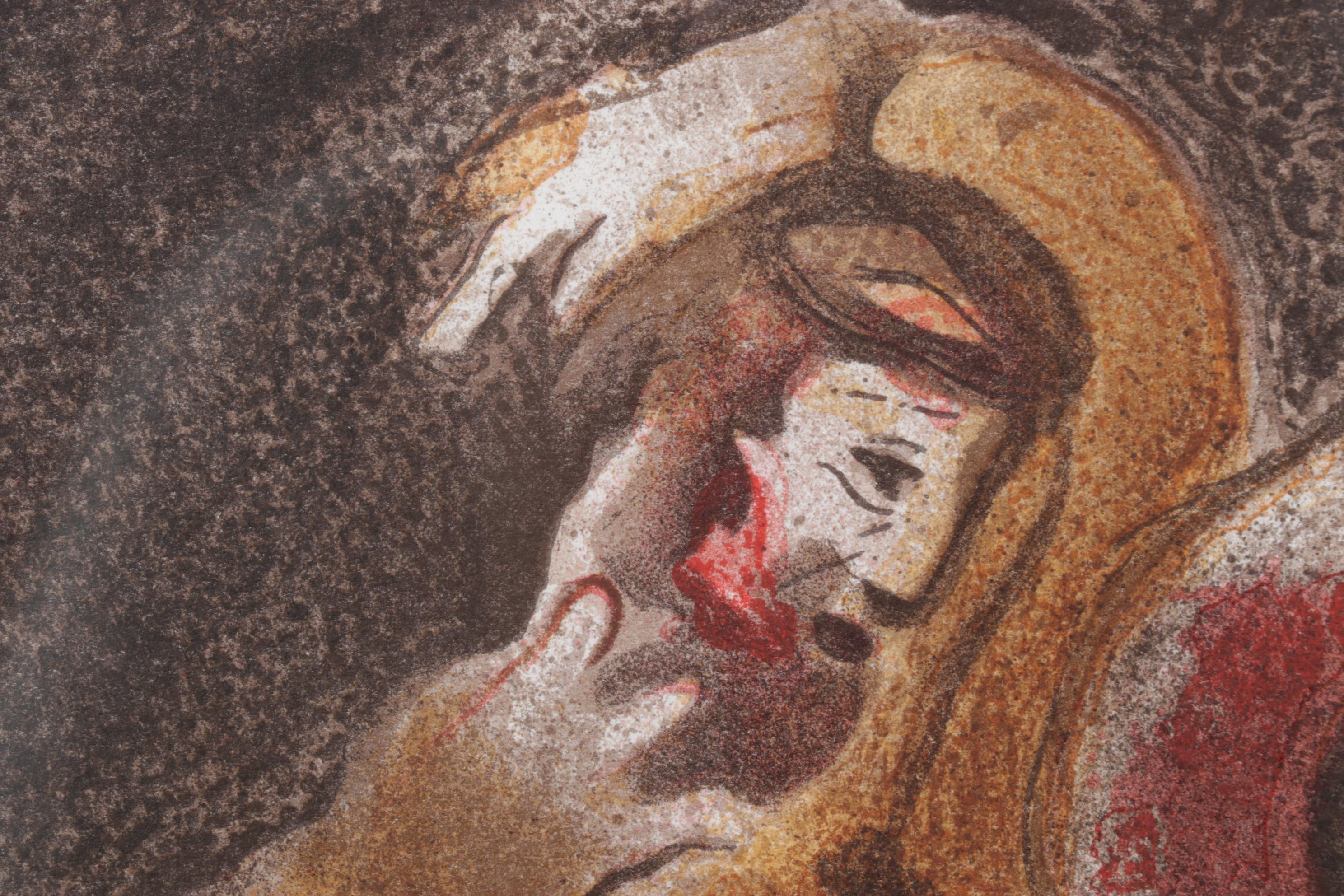 Marc Chagall Color Lithograph "Rencontre de Ruth et Boaz" From "Verve," 1960