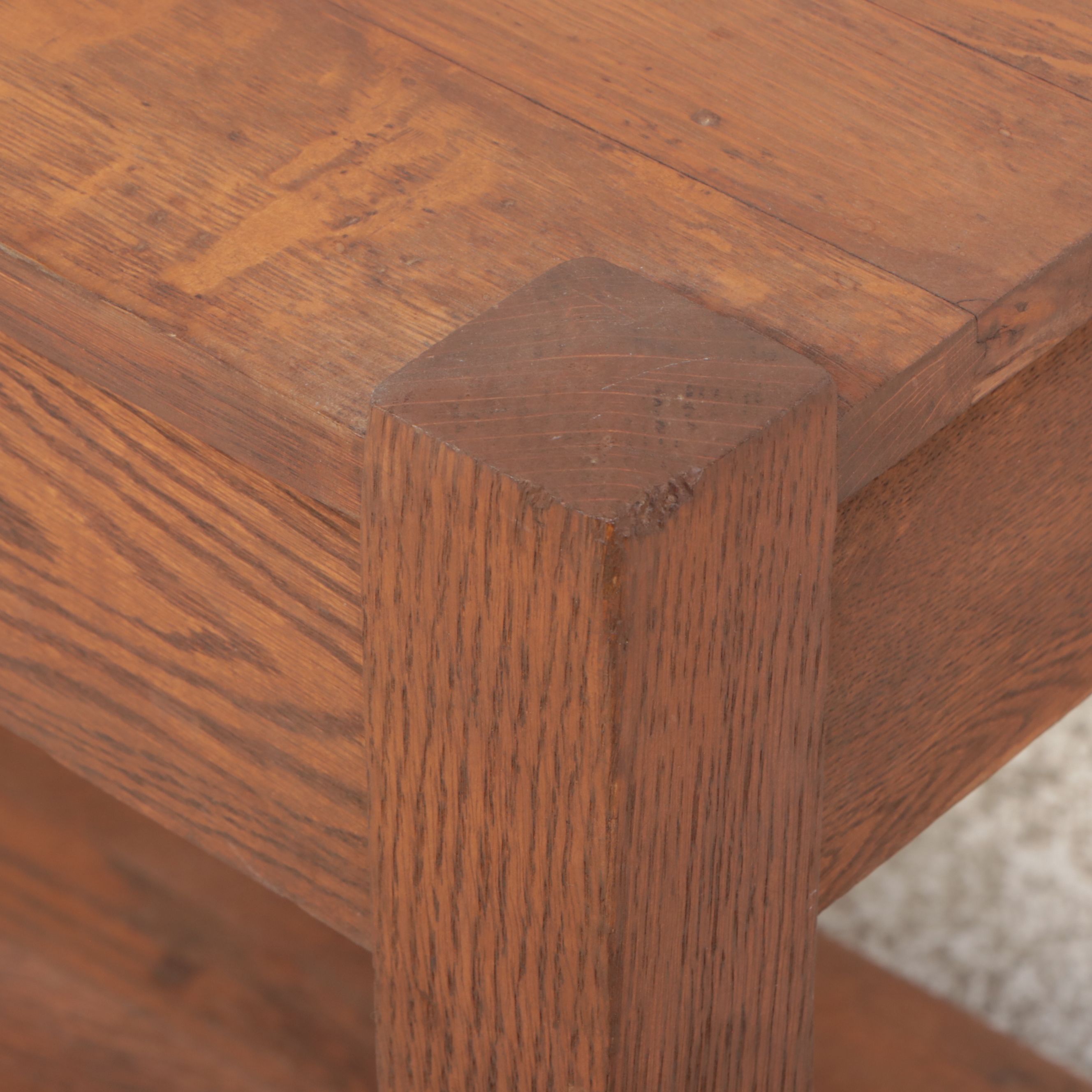 Arts & Crafts Style Oak Single Drawer Table, 20th Century