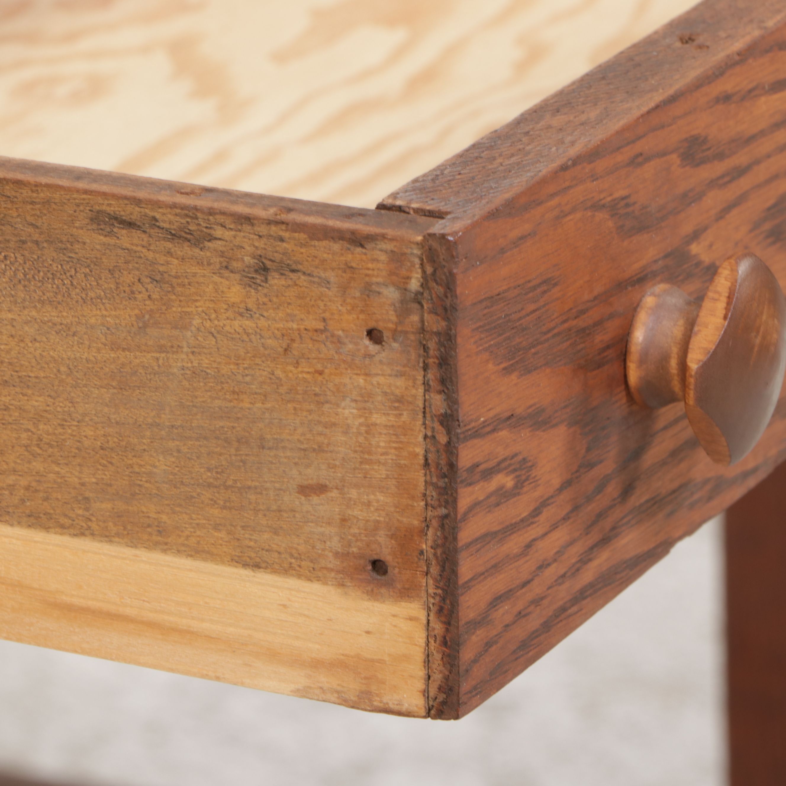 Arts & Crafts Style Oak Single Drawer Table, 20th Century