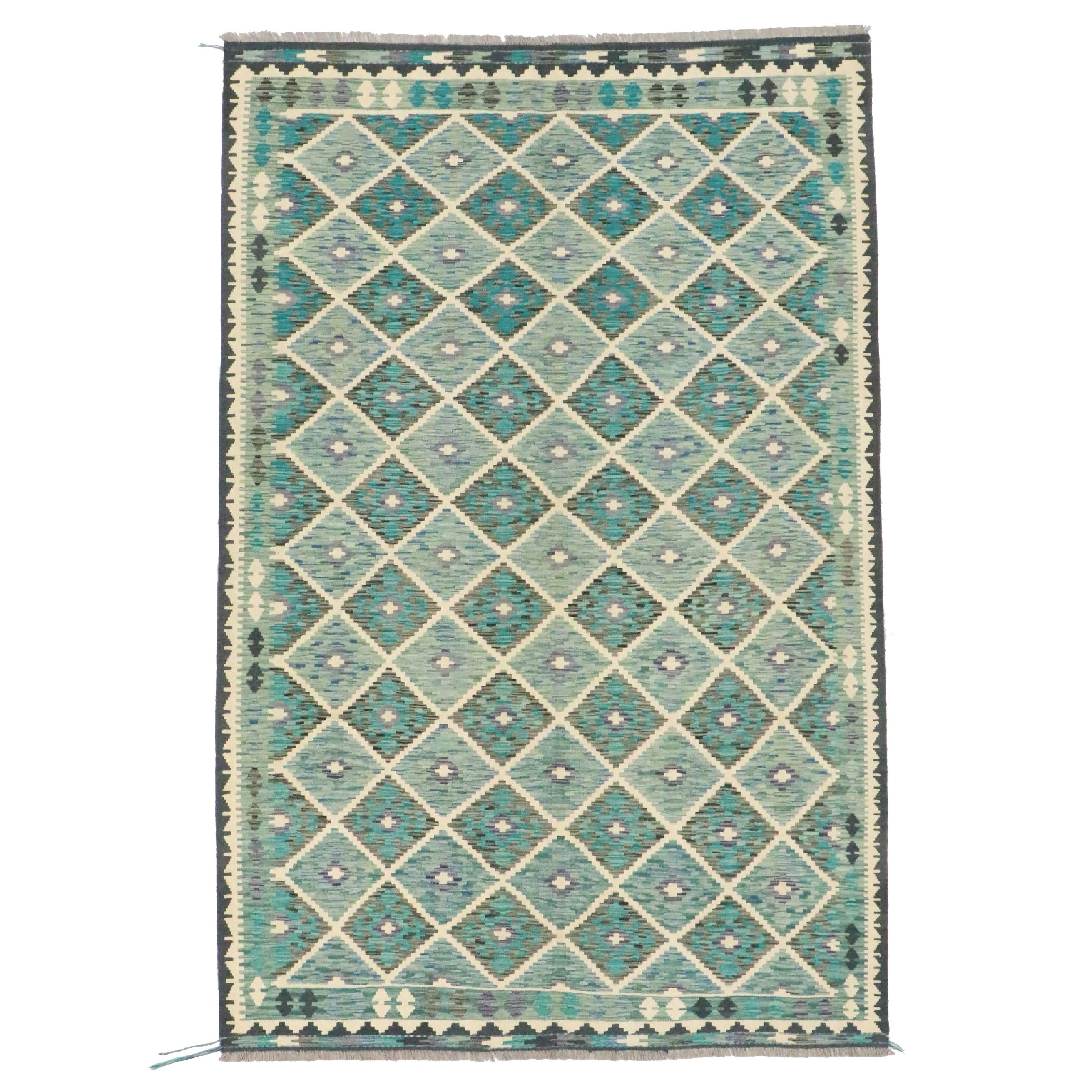 6'6 x 10'1 Handwoven Pakistani Kilim Area Rug