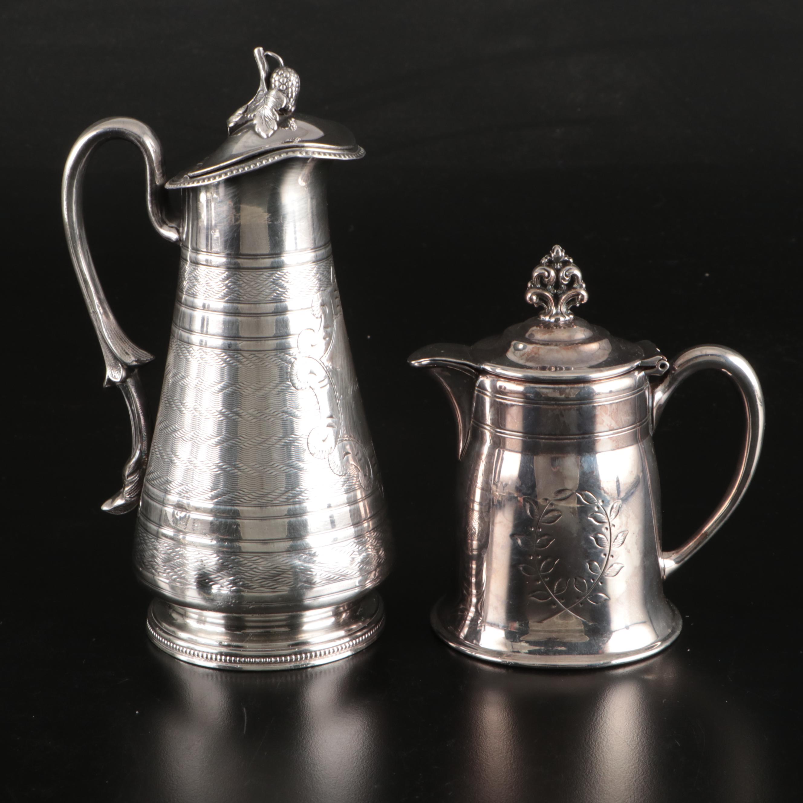 Victorian Styled Mirrored Plateaus with Other Silver Plate Tableware