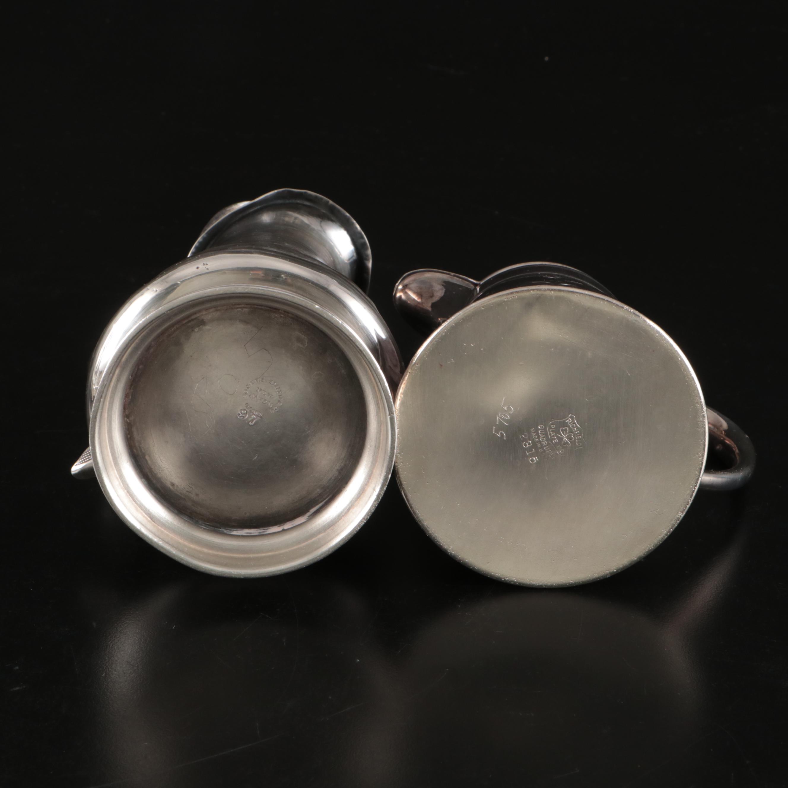 Victorian Styled Mirrored Plateaus with Other Silver Plate Tableware