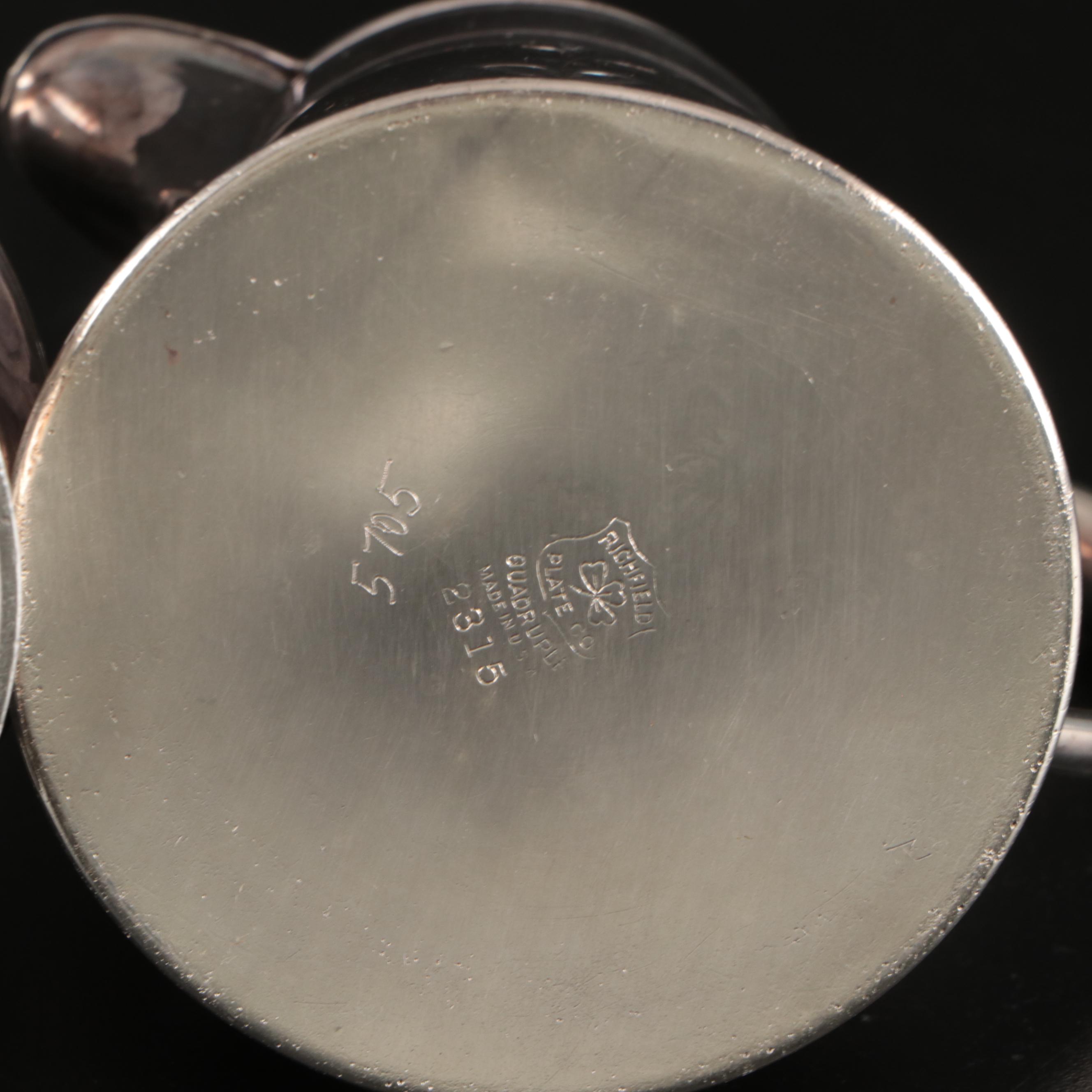 Victorian Styled Mirrored Plateaus with Other Silver Plate Tableware