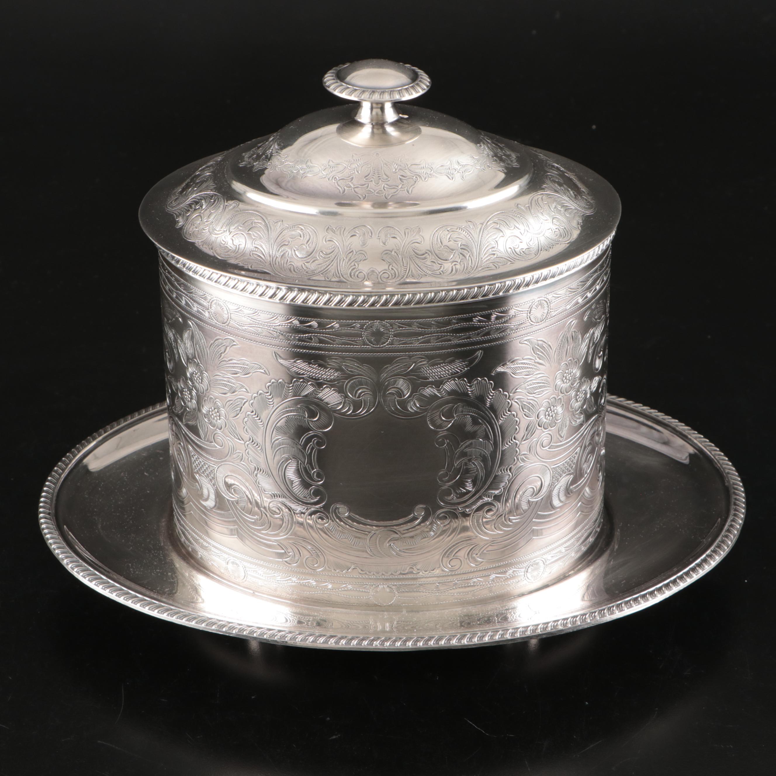 Victorian Styled Mirrored Plateaus with Other Silver Plate Tableware