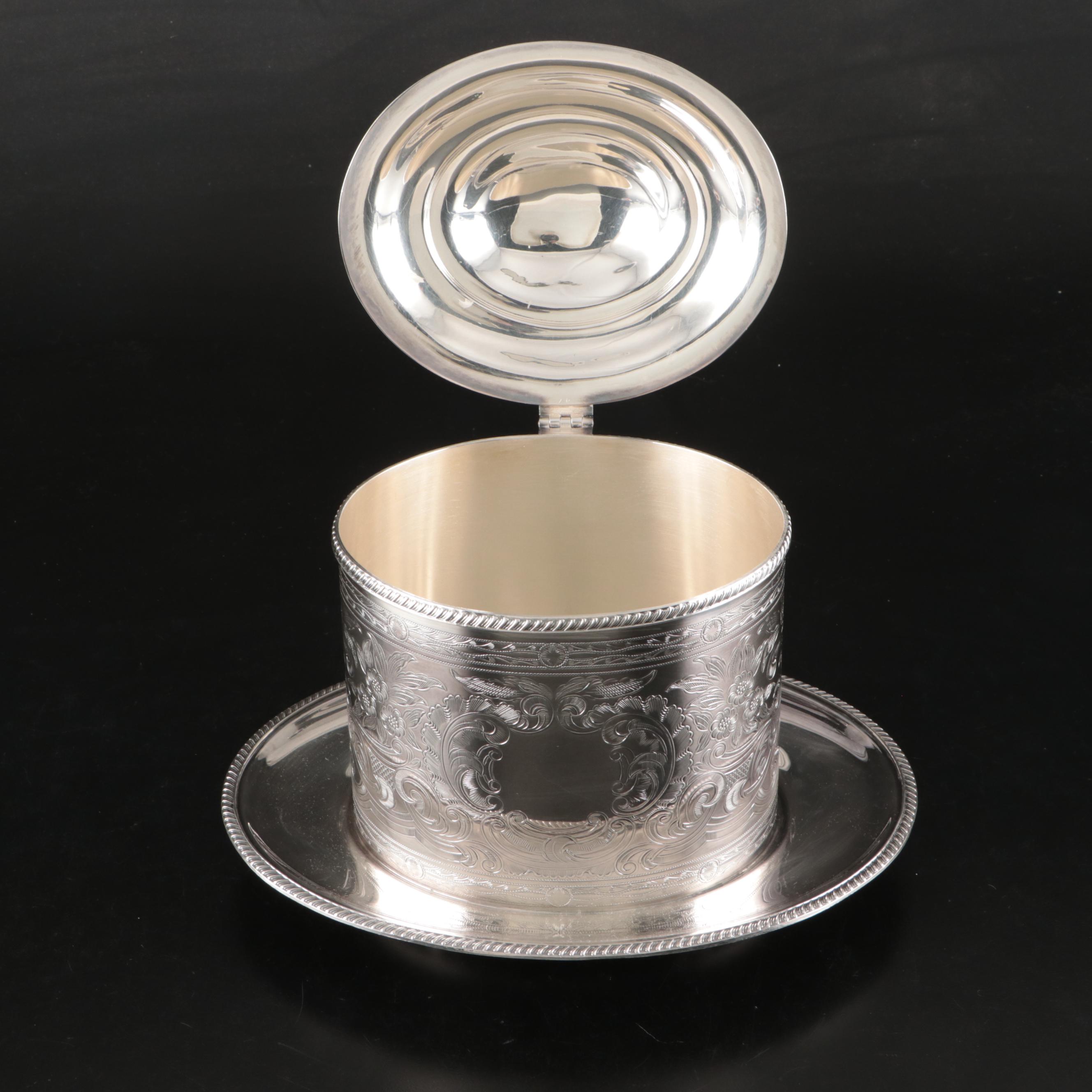 Victorian Styled Mirrored Plateaus with Other Silver Plate Tableware