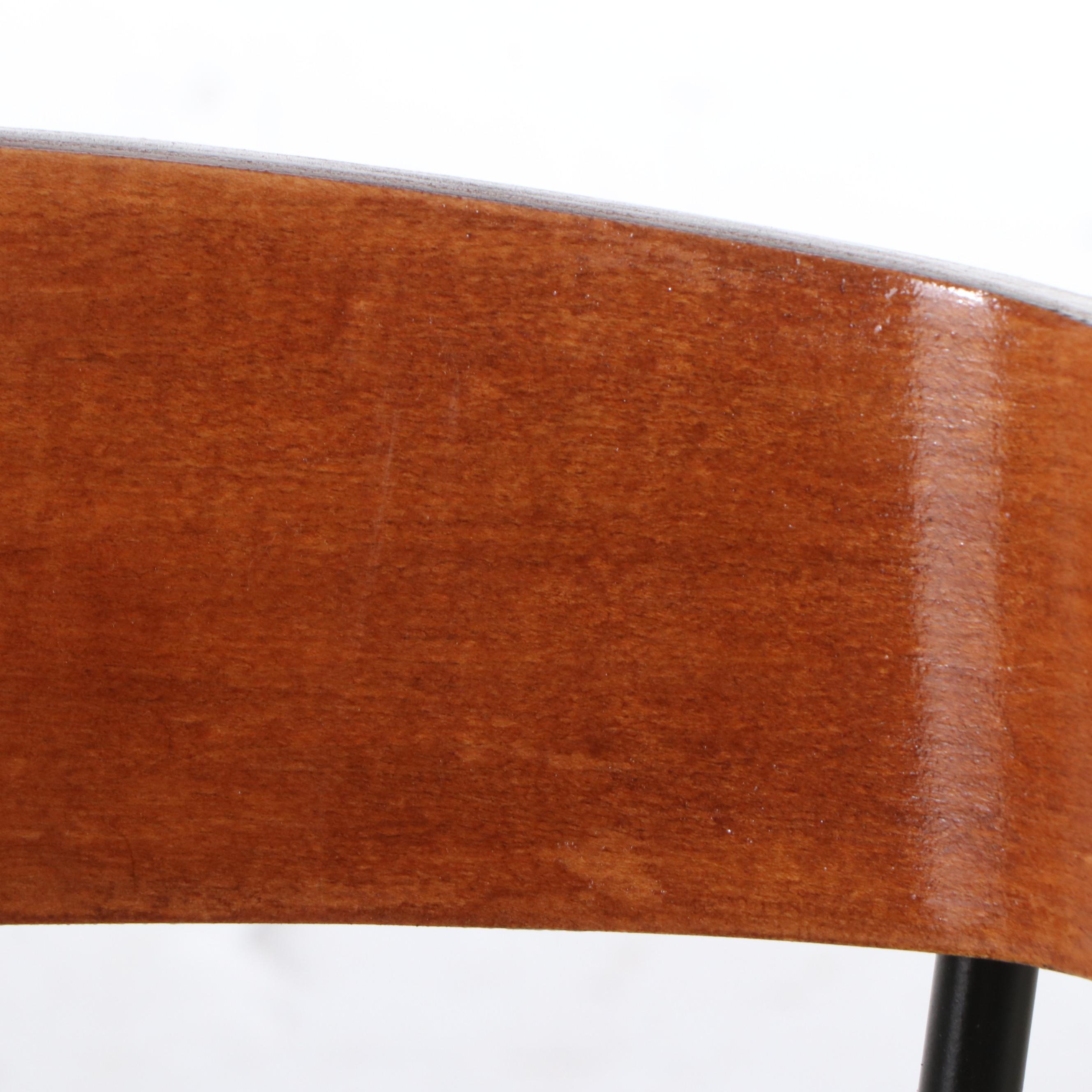 Set of Four Clifford Pascoe for Modernmasters Walnut and Iron Chairs, 1950s