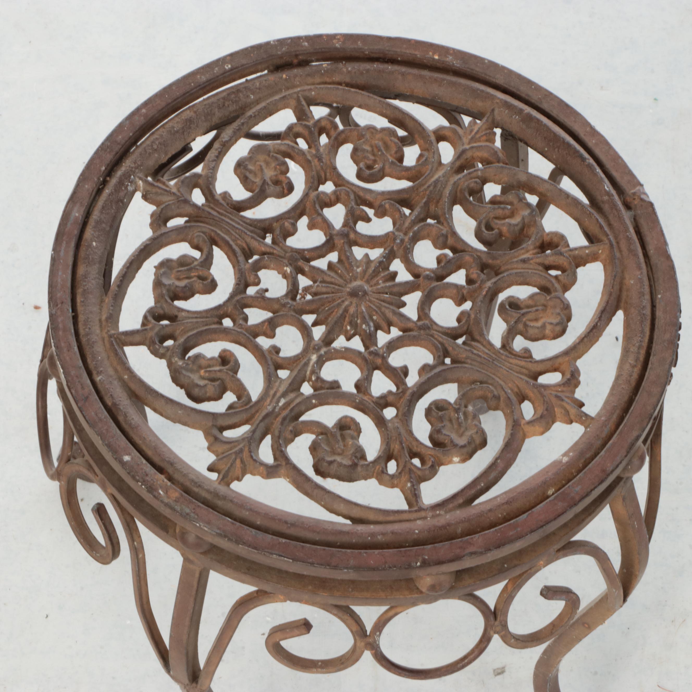 Oxidized Metal Plant Stands