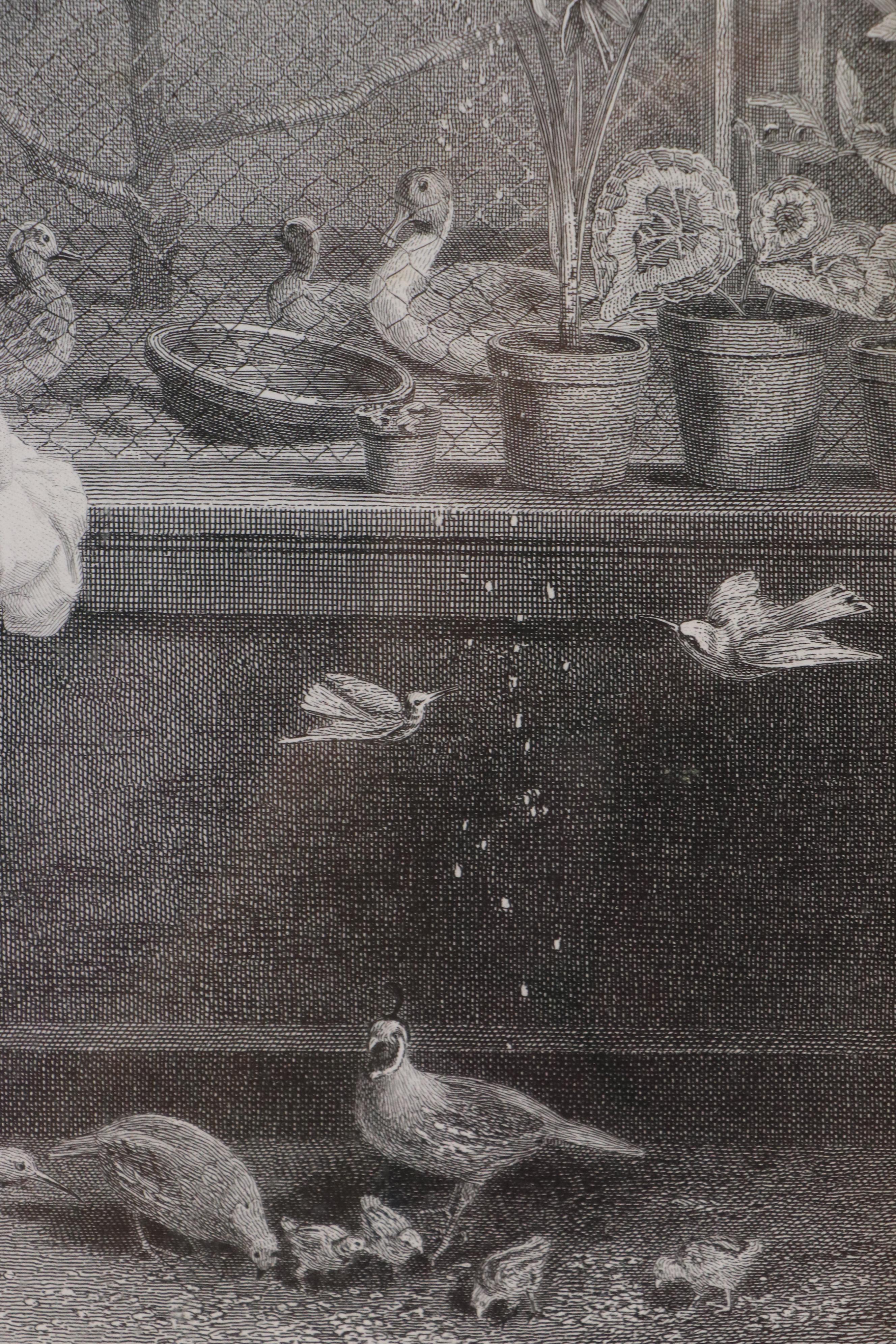 After Jean-Louis Hamon "Feeding the Chickens" and Other Engraving, Late 19th C.
