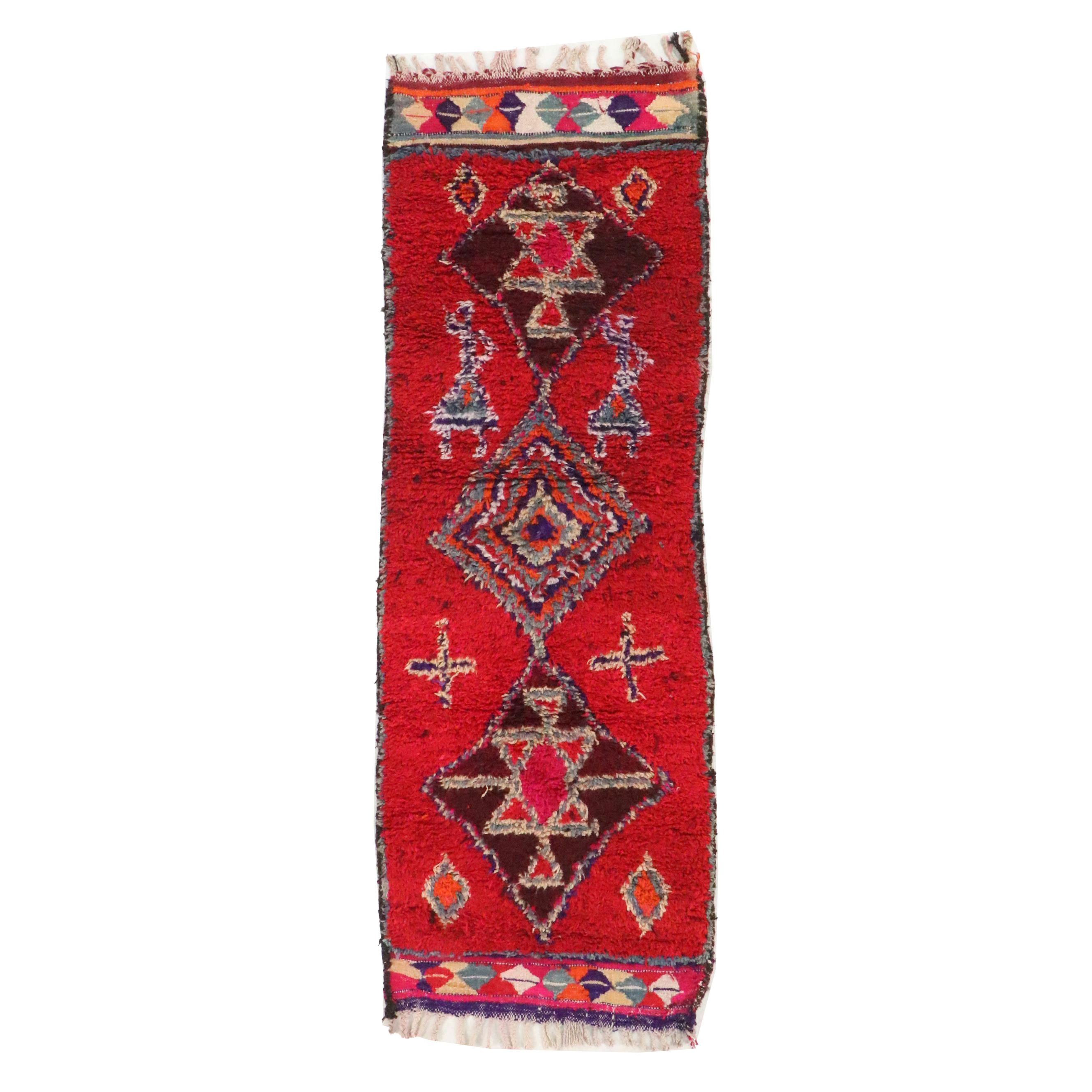 2'11 x 9'1 Hand-Knotted Moroccan Berber Carpet Runner