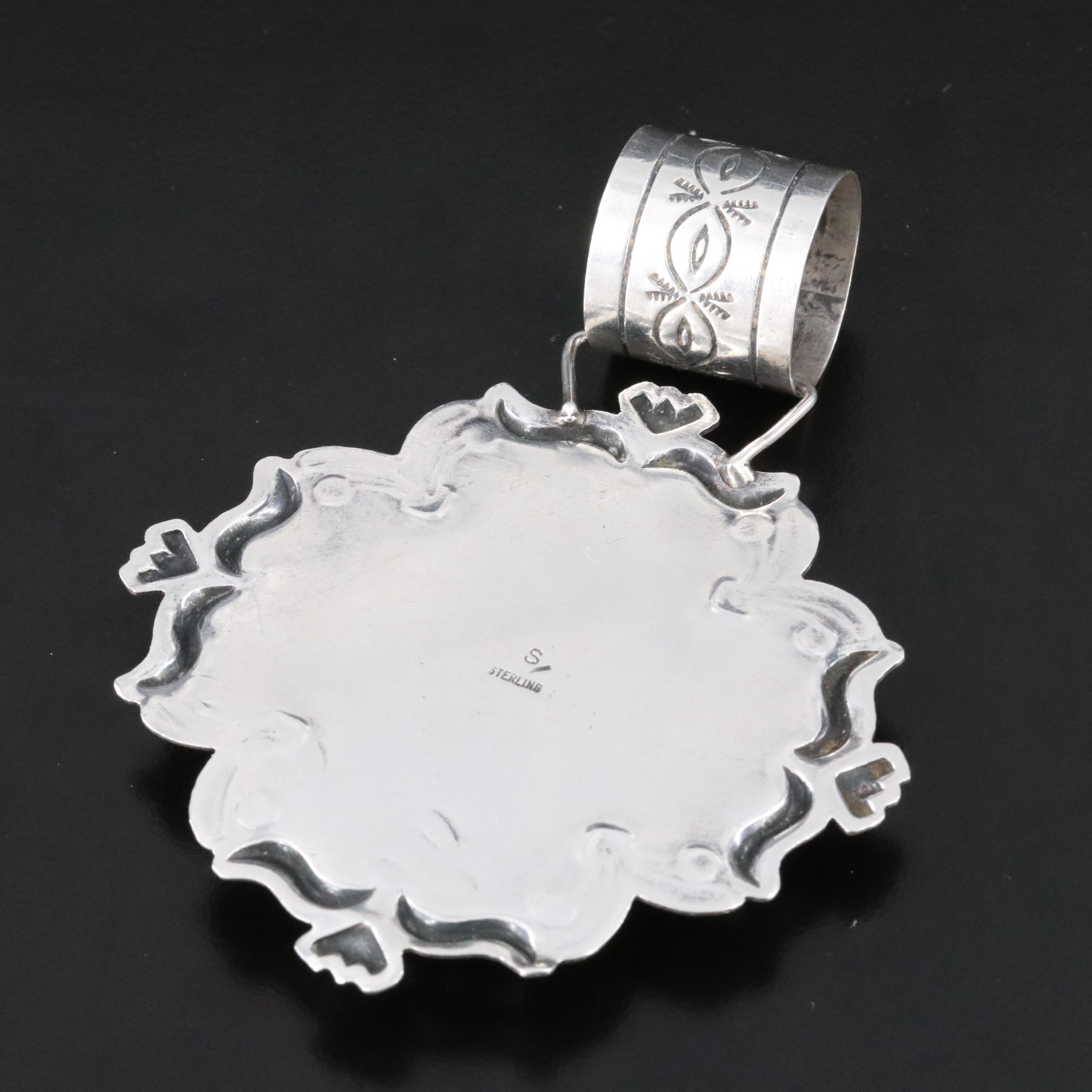 Dean Sandoval Jr. Navajo Diné Sterling and Jasper Pendant