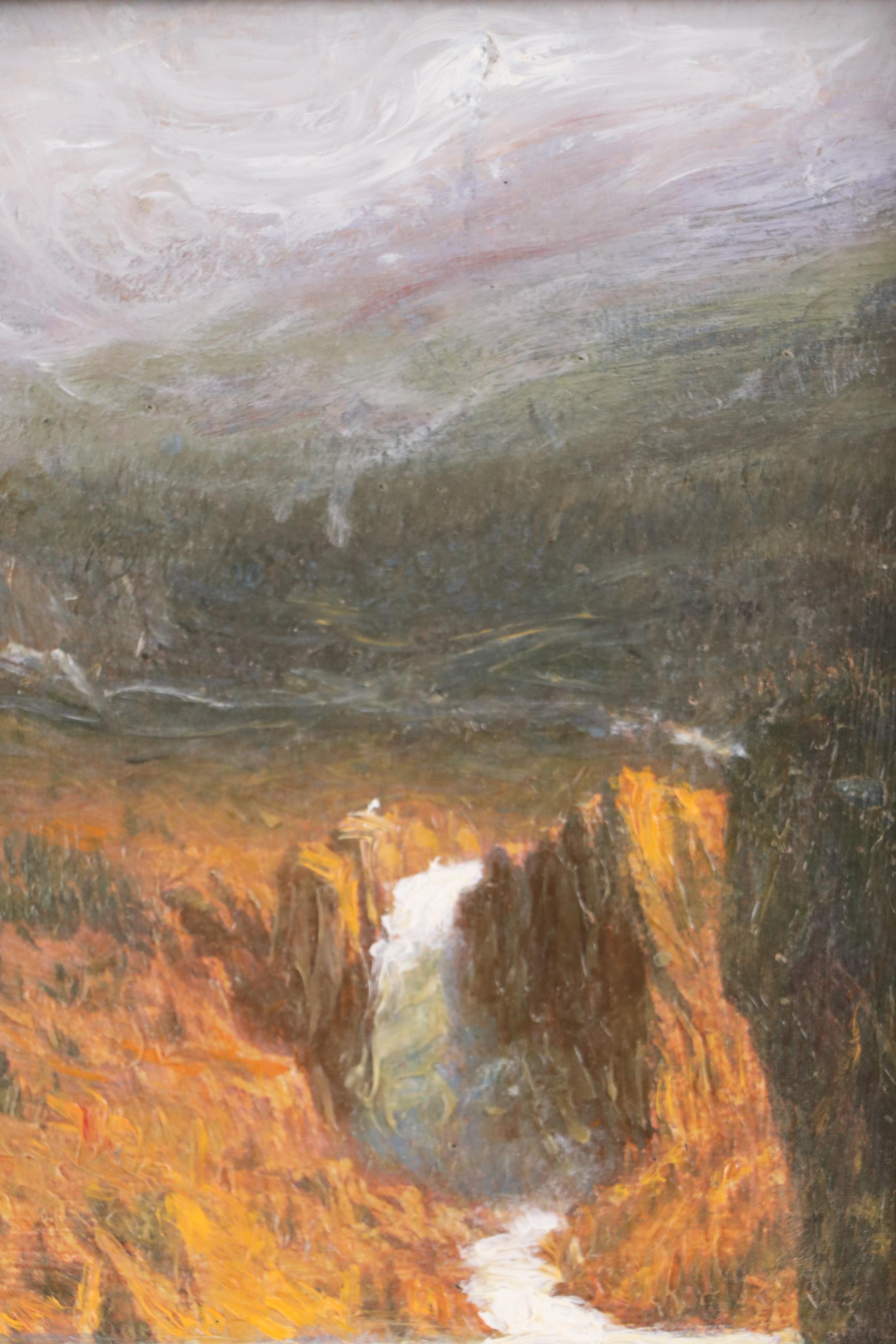 Hand-Painted Offset Lithograph of American Western Landscape, 20th Century