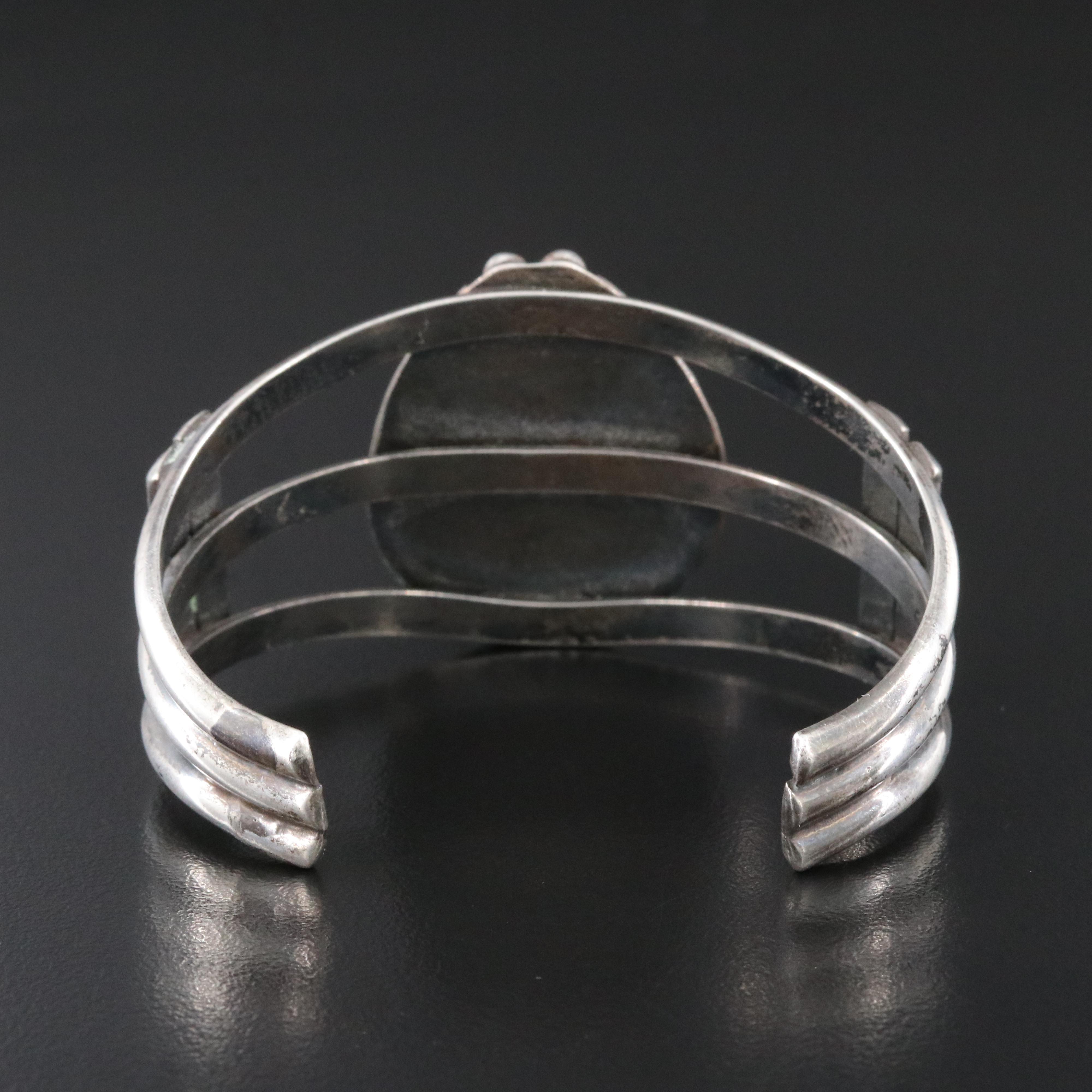 Southwestern Sterling Turqoise Cuff Bracelet