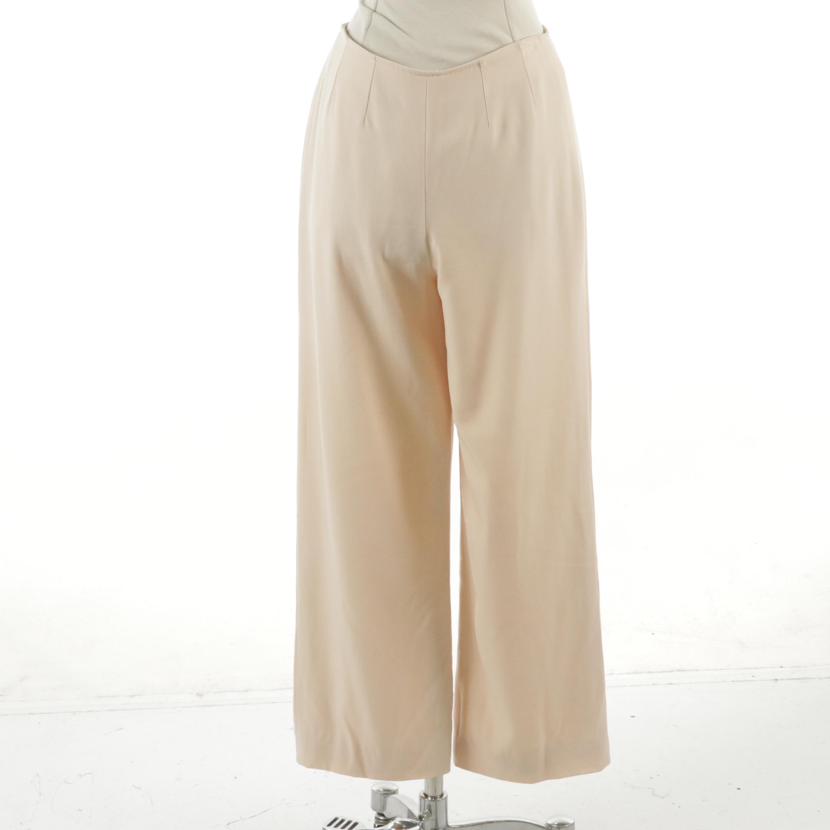 Chanel Boutique Spring Collection Sailor Inspired Trousers in Blush Pink Wool