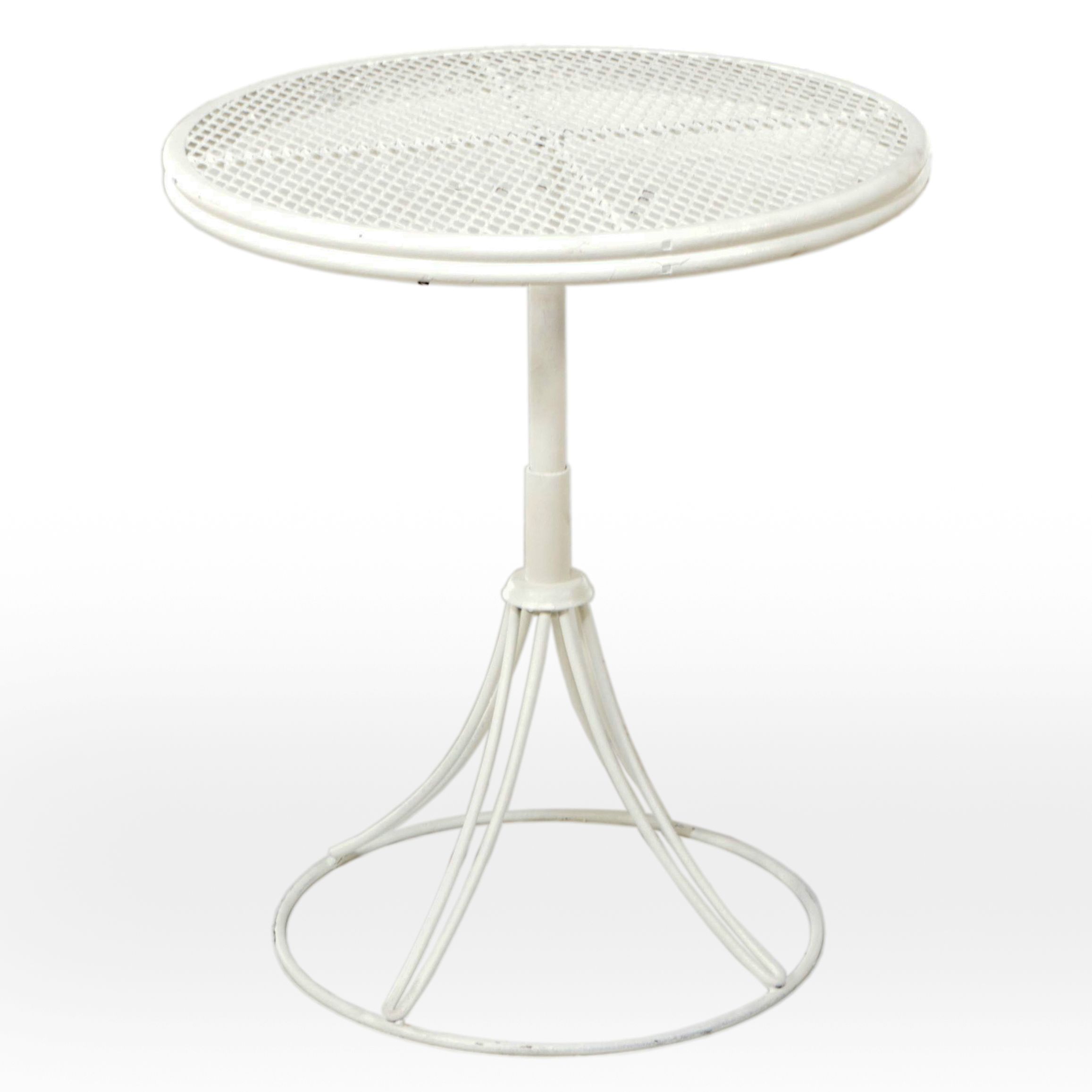 Mid Century Modern Style Painted Metal Mesh Top Side Table