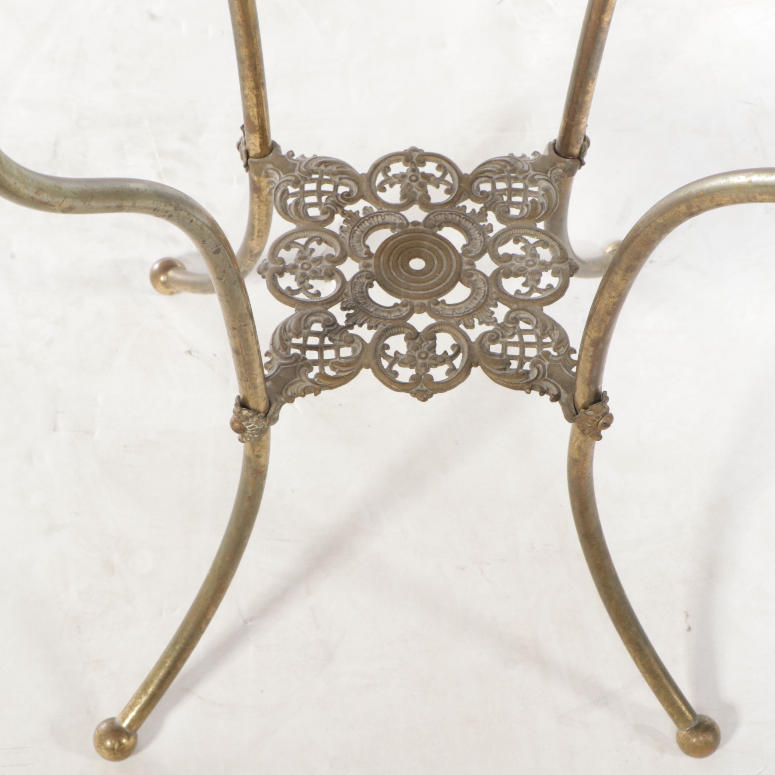 Victorian Brass Plant Stand with Onyx Top