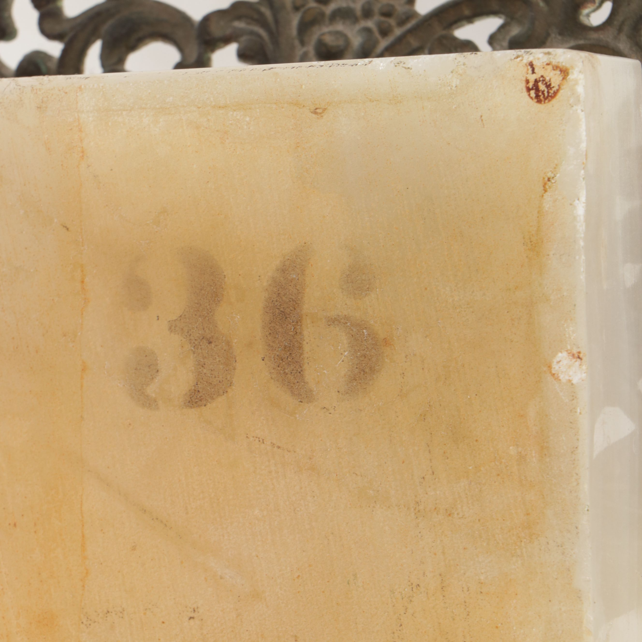 Victorian Brass Plant Stand with Onyx Top