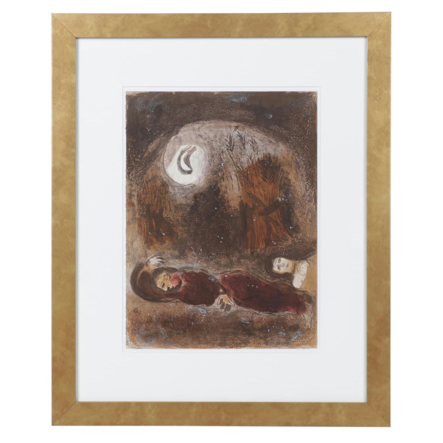 Marc Chagall Color Lithograph "Ruth aux Pieds de Boaz" for "Verve", 1960