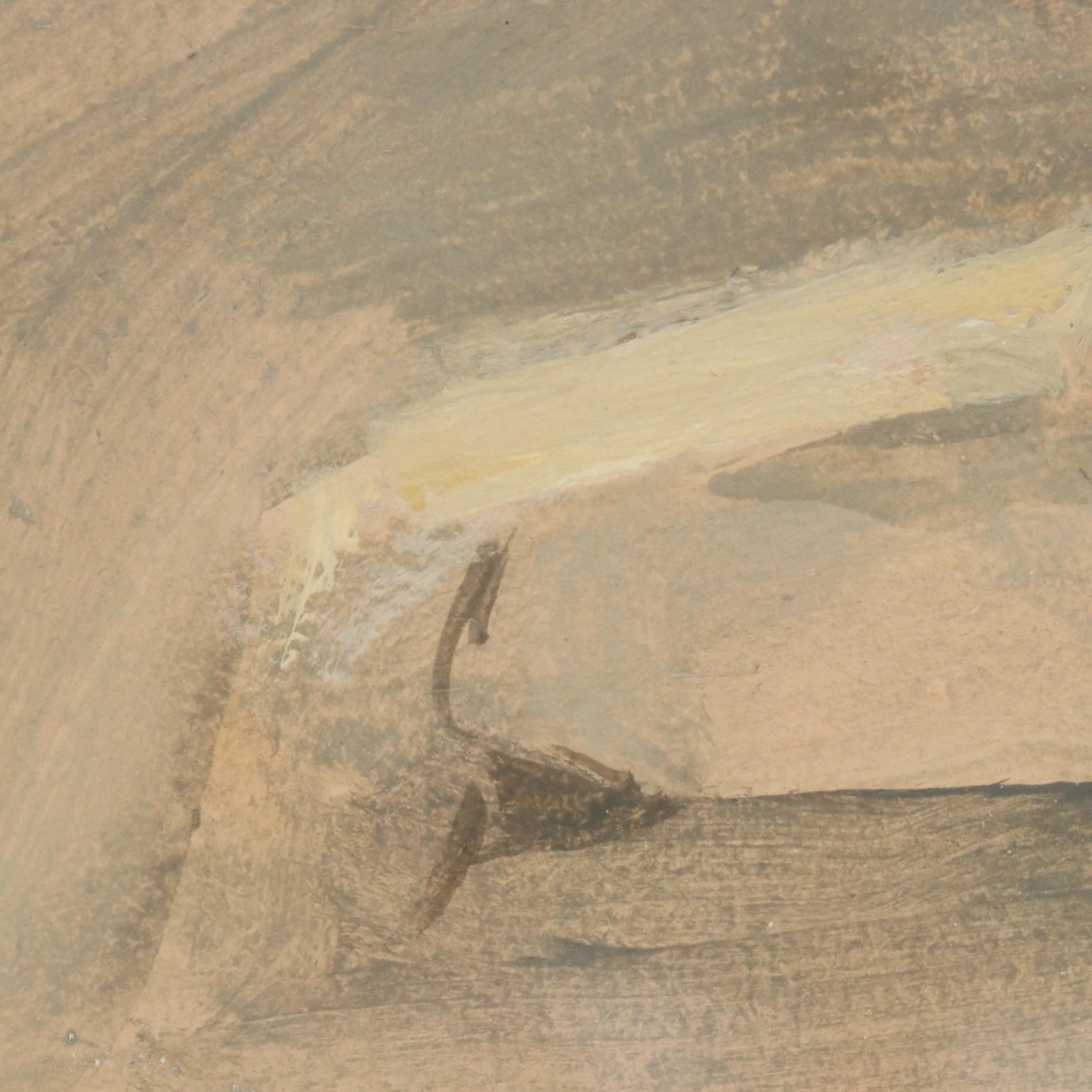 Seymour Remenick Figurative Ink and Gouache Sketch of Reclining Female Nude