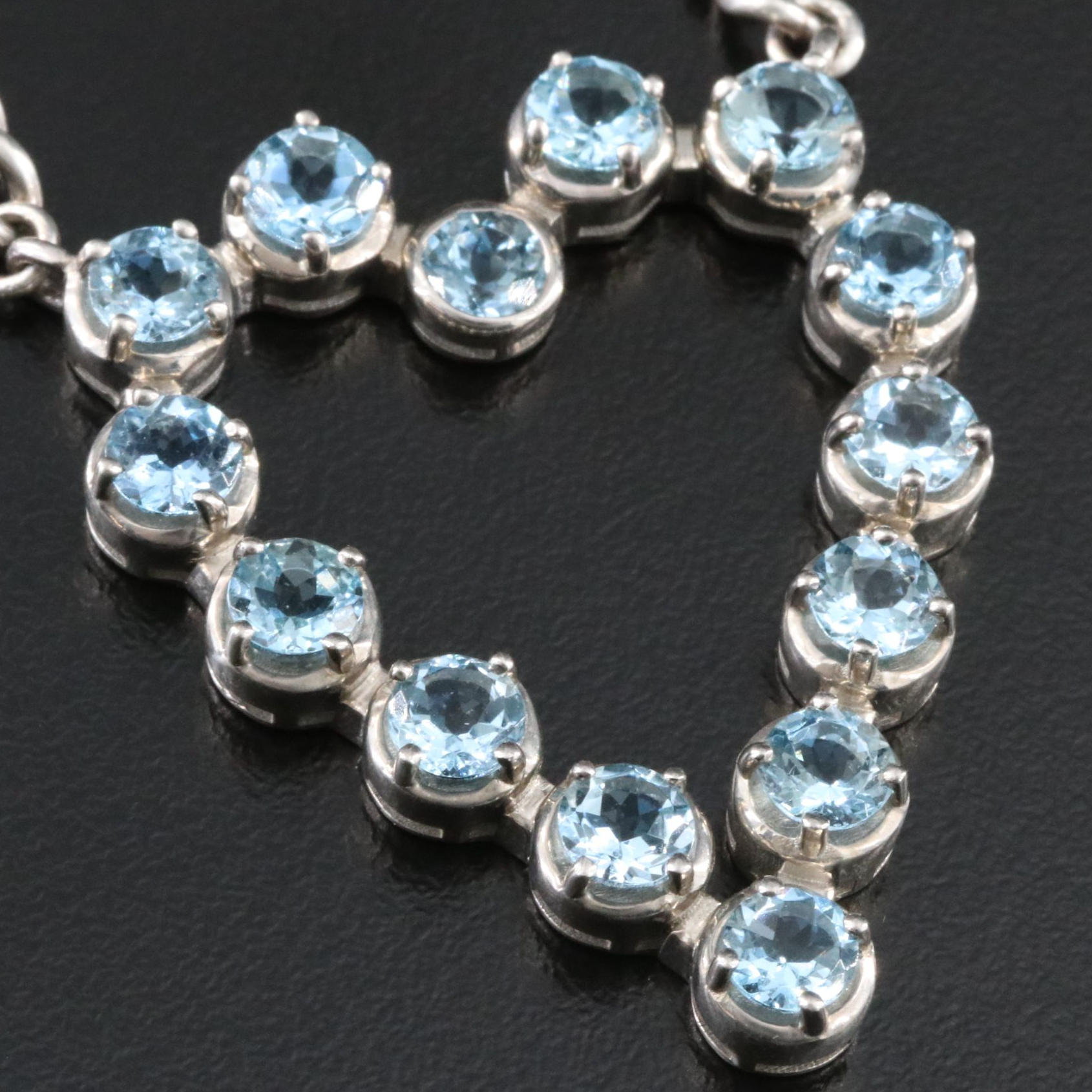Sheryl Lowe Sterling Aquamarine Heart Necklace
