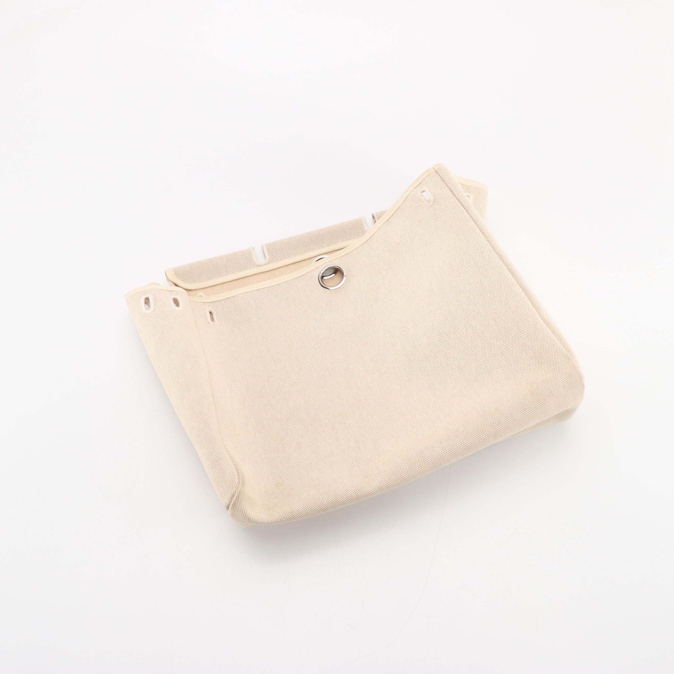 Hermès 39cm Herbag 2-in-1 Bag in Officier Canvas and Vache Hunter Leather