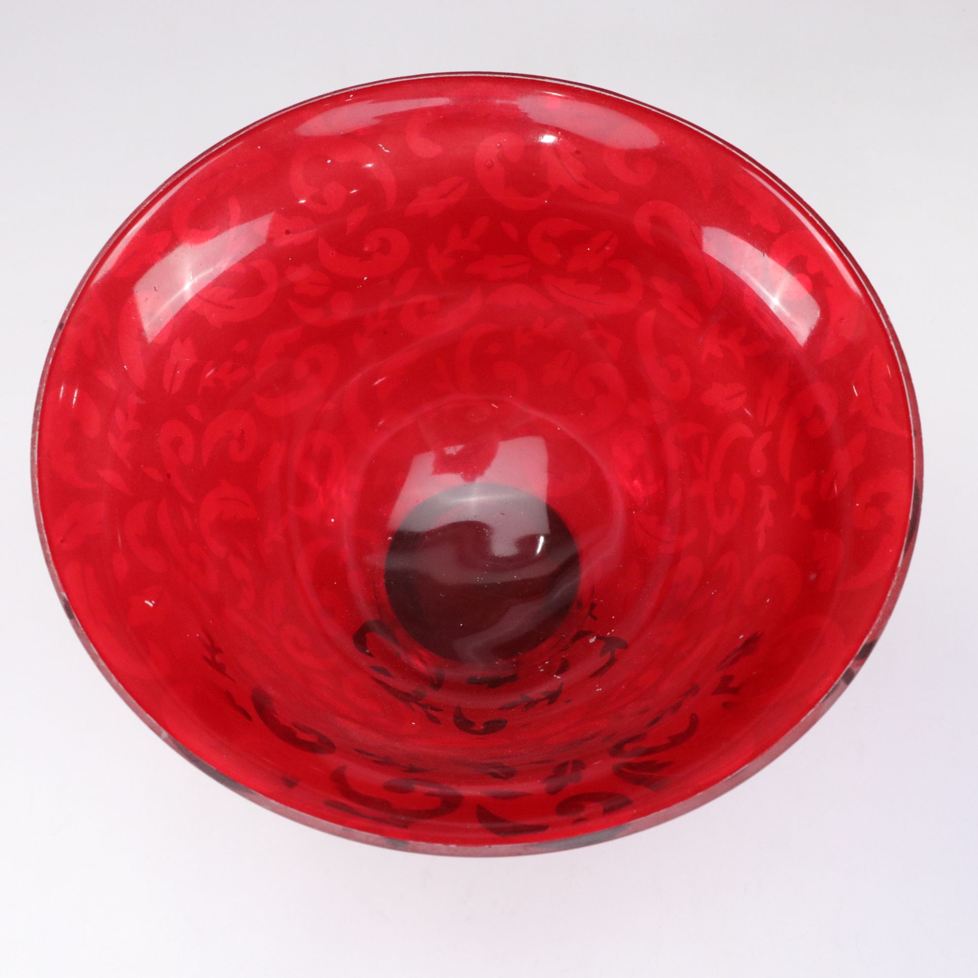 Frosted Flash Glass Bowl & Navy Blue Vases