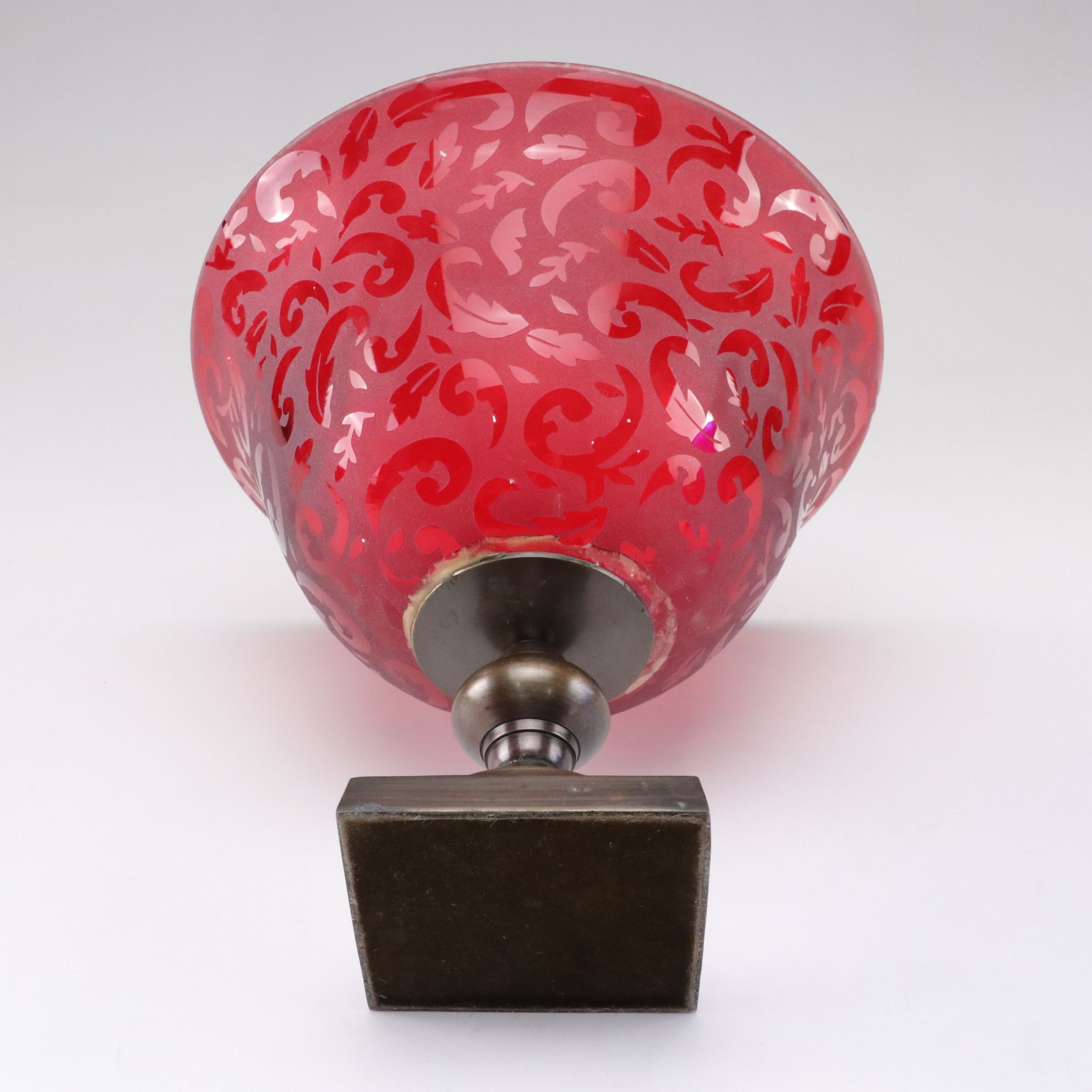 Frosted Flash Glass Bowl & Navy Blue Vases