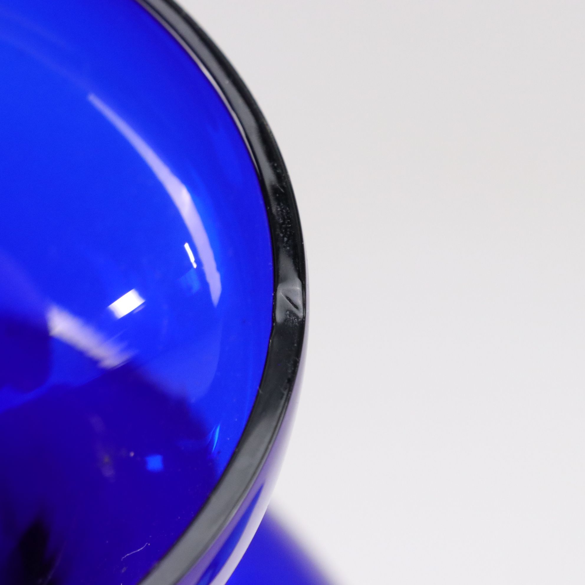 Frosted Flash Glass Bowl & Navy Blue Vases