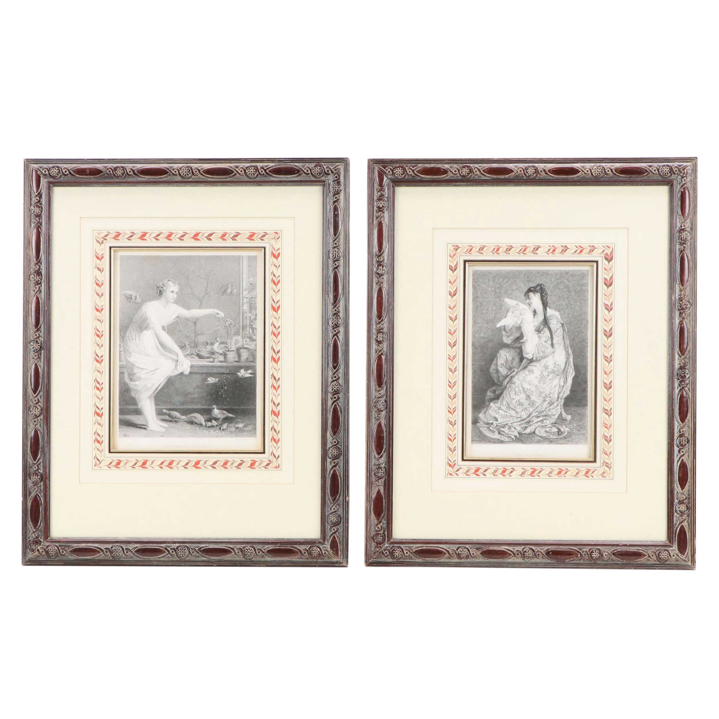 After Jean-Louis Hamon "Feeding the Chickens" and Other Engraving, Late 19th C.