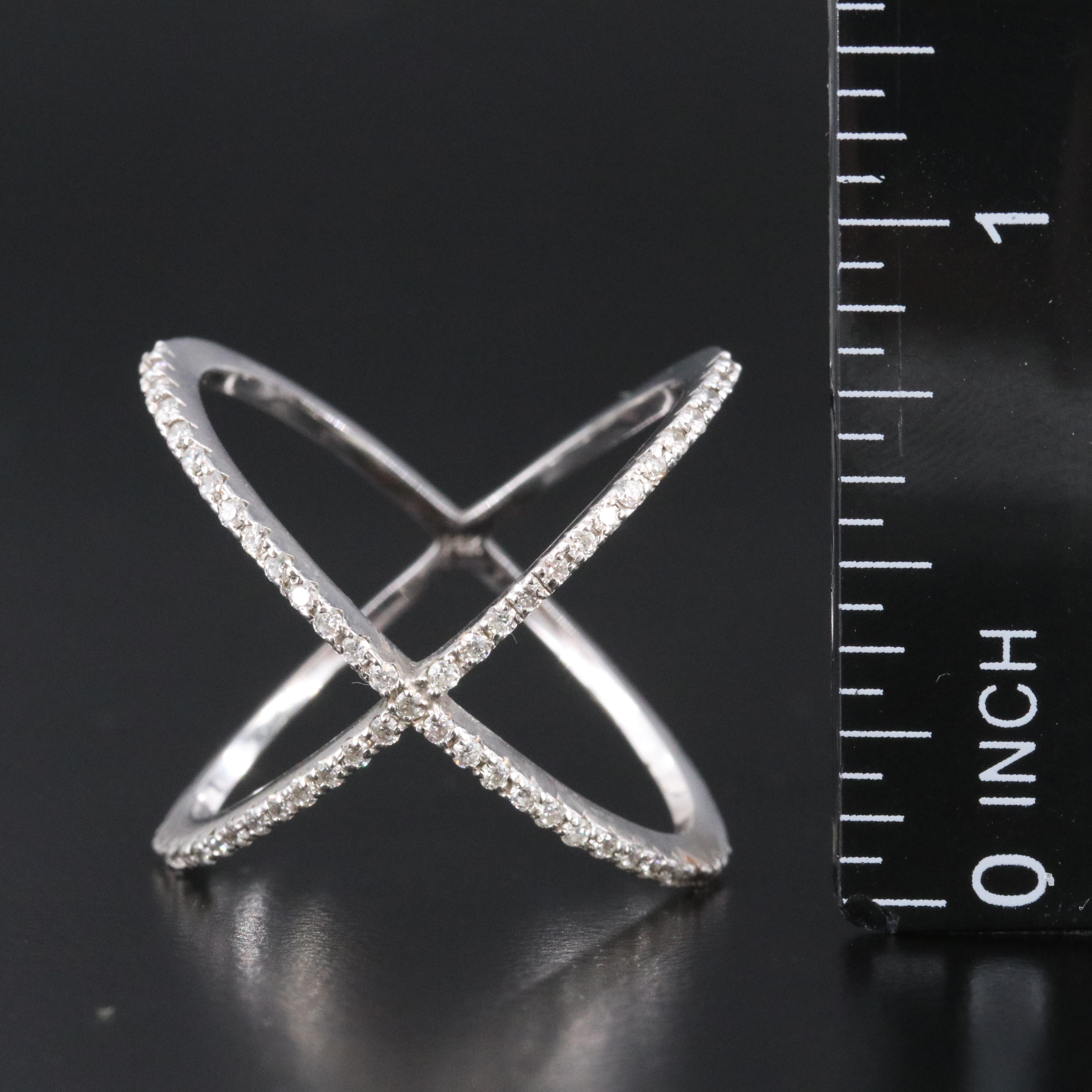 14K 0.37 CTW Diamond X Ring