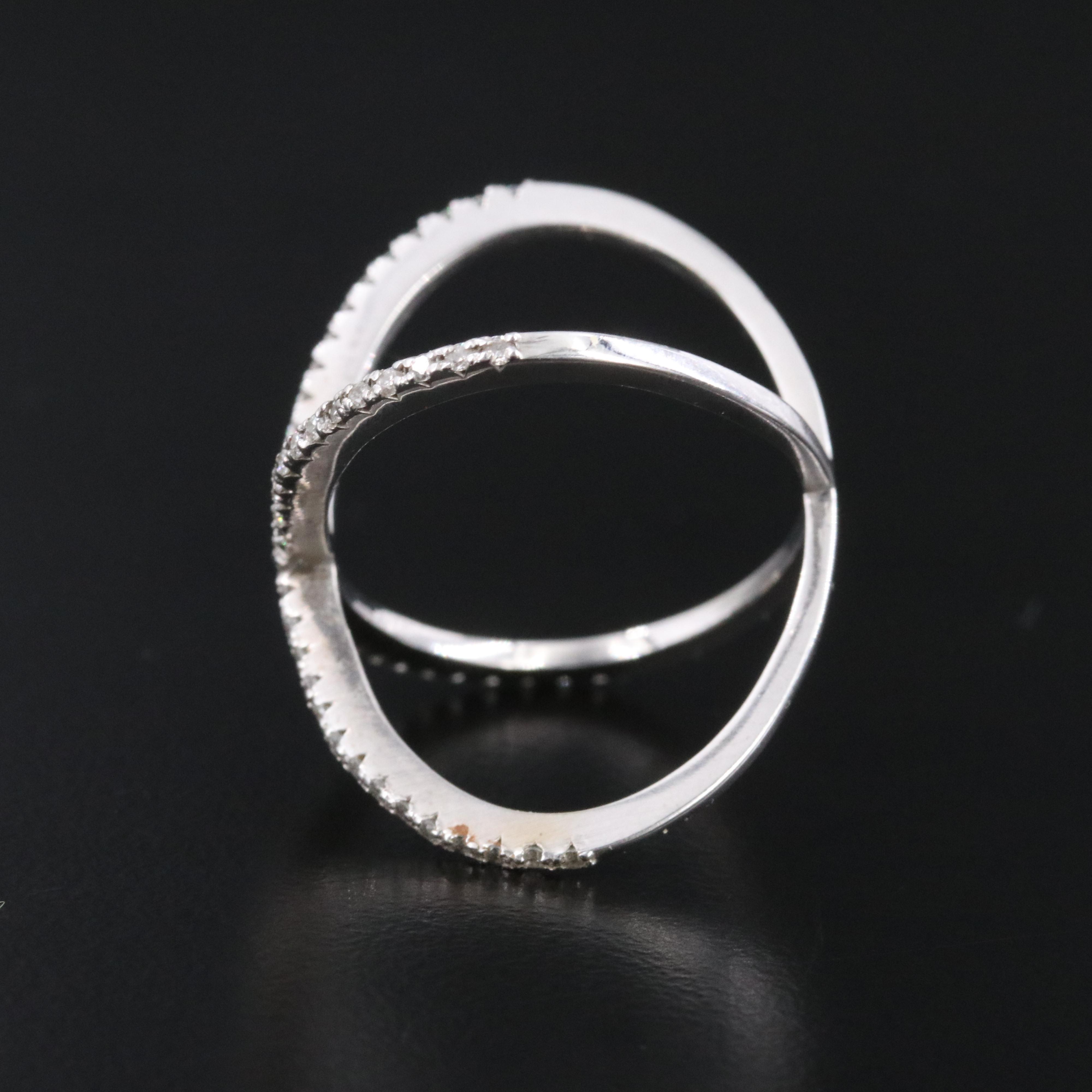 14K 0.37 CTW Diamond X Ring