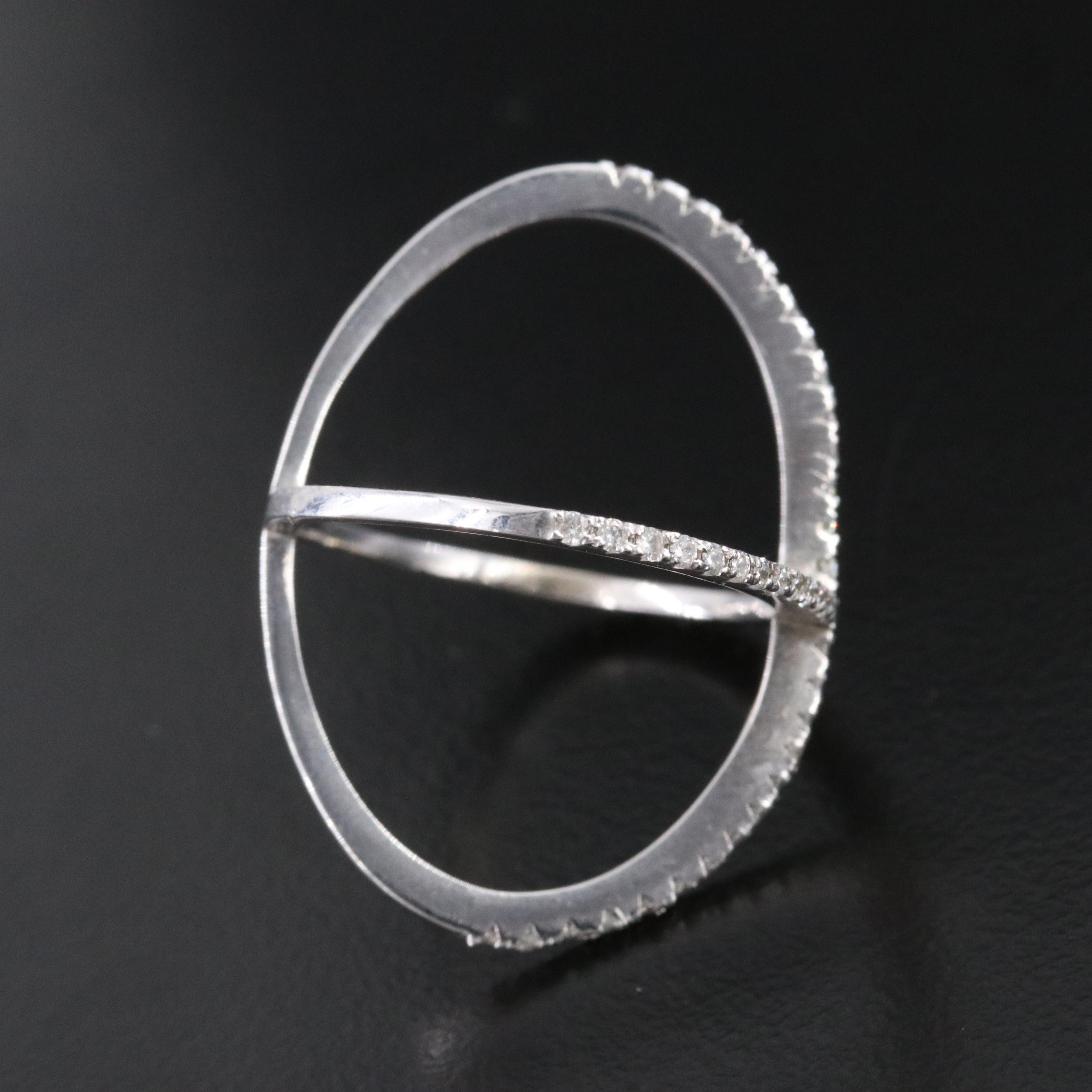 14K 0.37 CTW Diamond X Ring